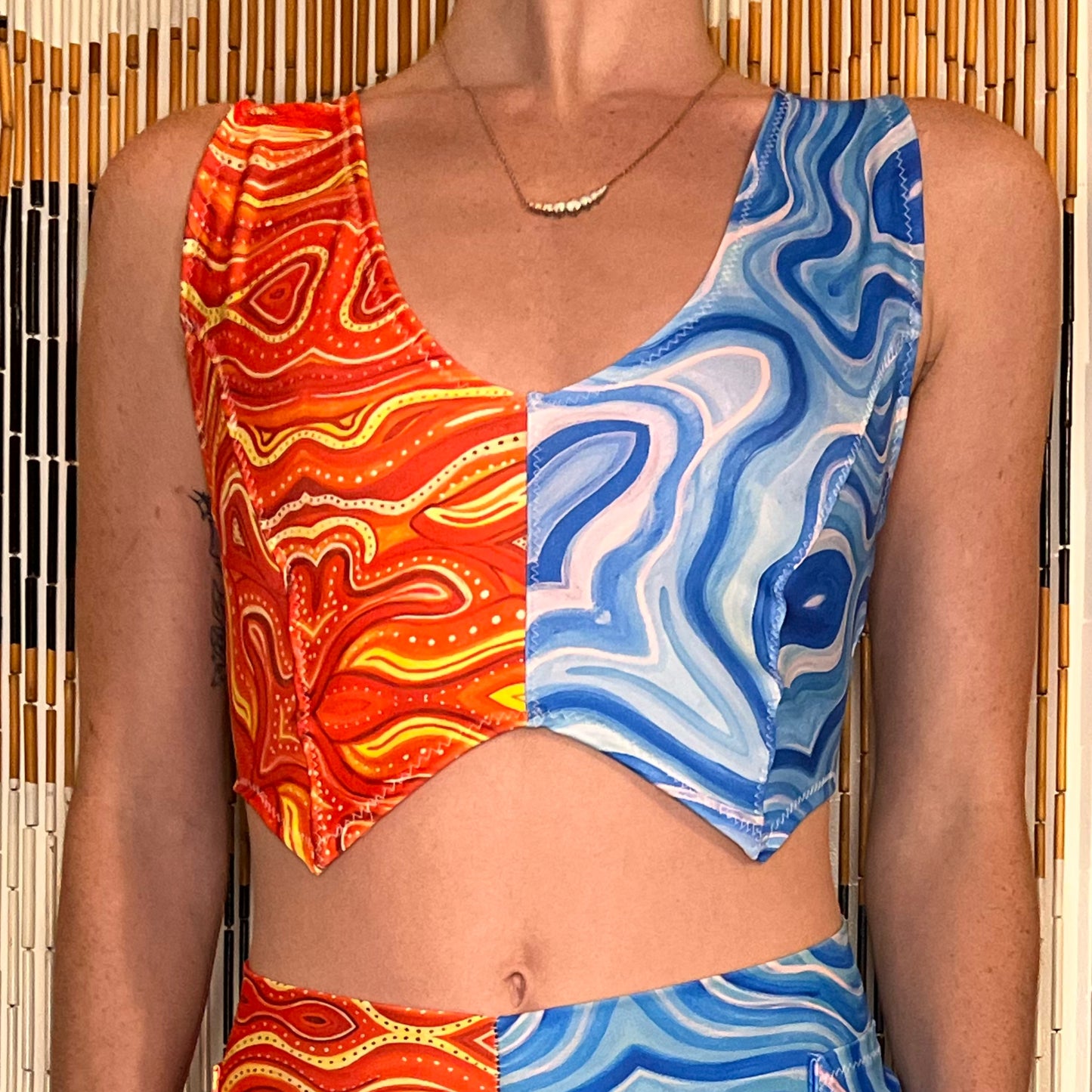 Choose A Design: Split Stretchy Vest Crop Top (Custom Handmade Order)