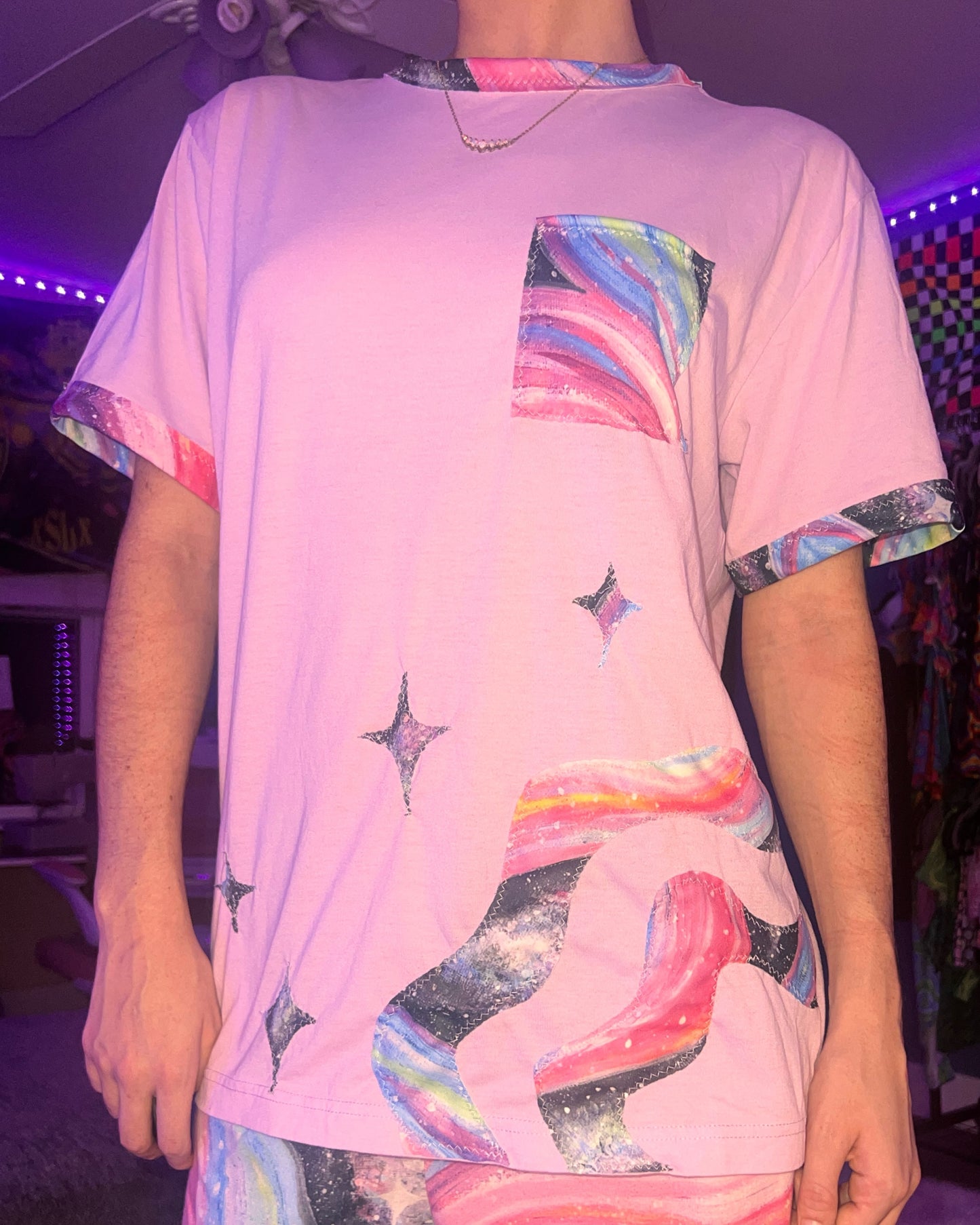 Up-cycled "Celestial" Design Fairy Wing Shirt