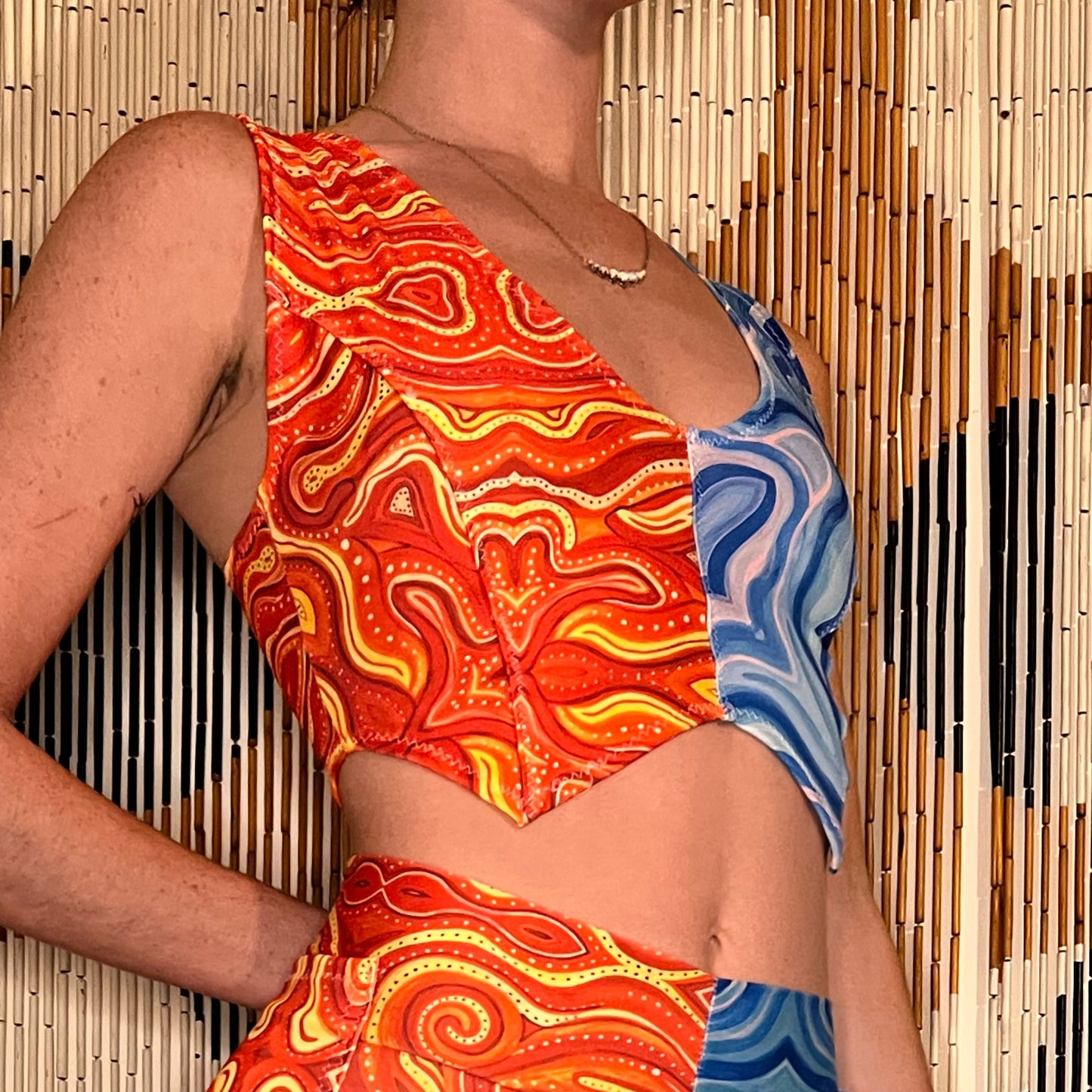 Choose A Design: Split Stretchy Vest Crop Top (Custom Handmade Order)
