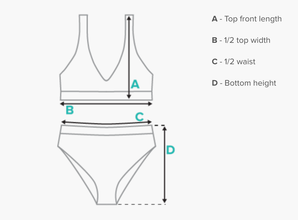Bikini Top- "Aqua" Design