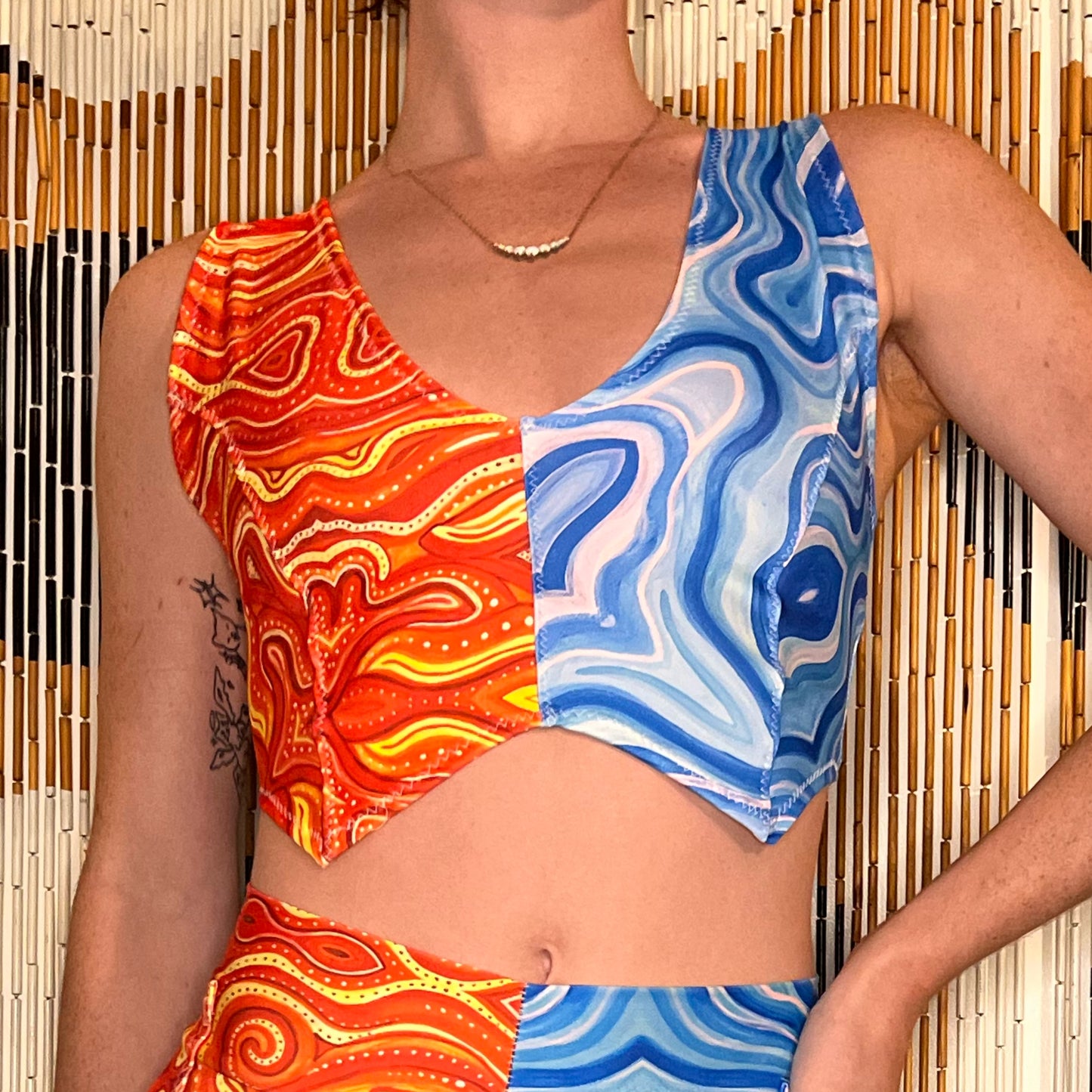 Choose A Design: Split Stretchy Vest Crop Top (Custom Handmade Order)