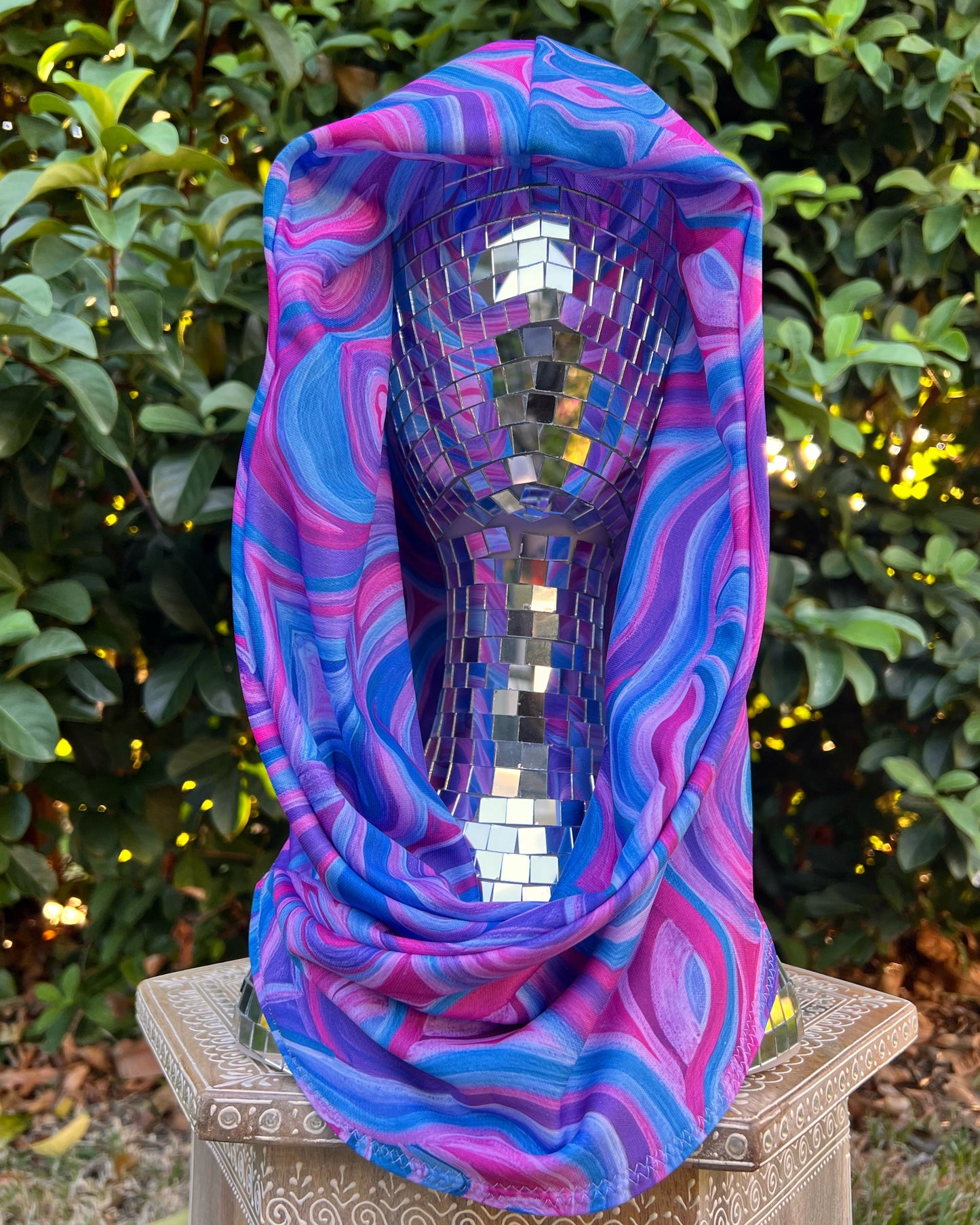 Reversible Hood: "Mystical" Hand-Painted Design