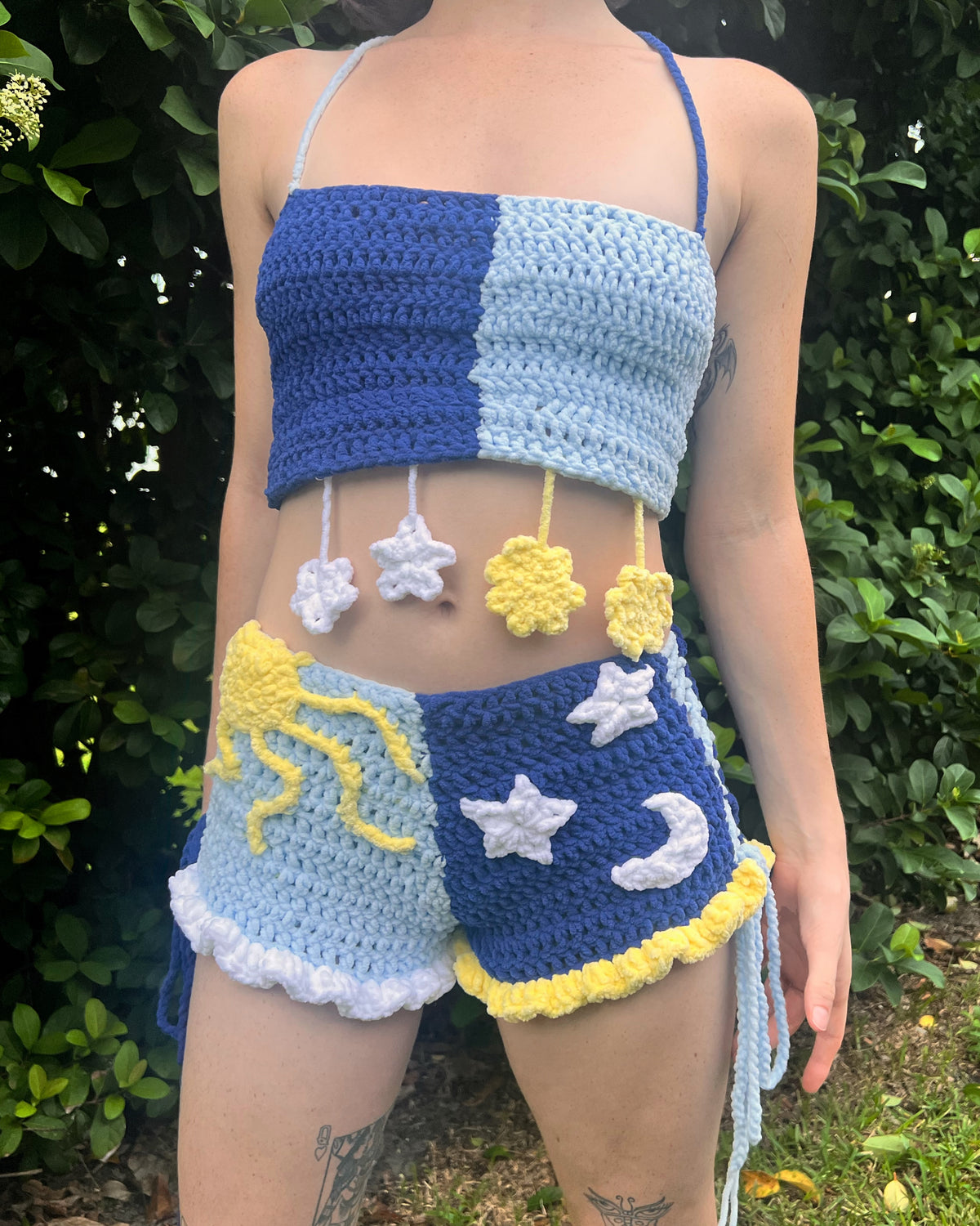 (READY TO SHIP) "Night & Day" Crochet Set (Adjustable Size: S-M)