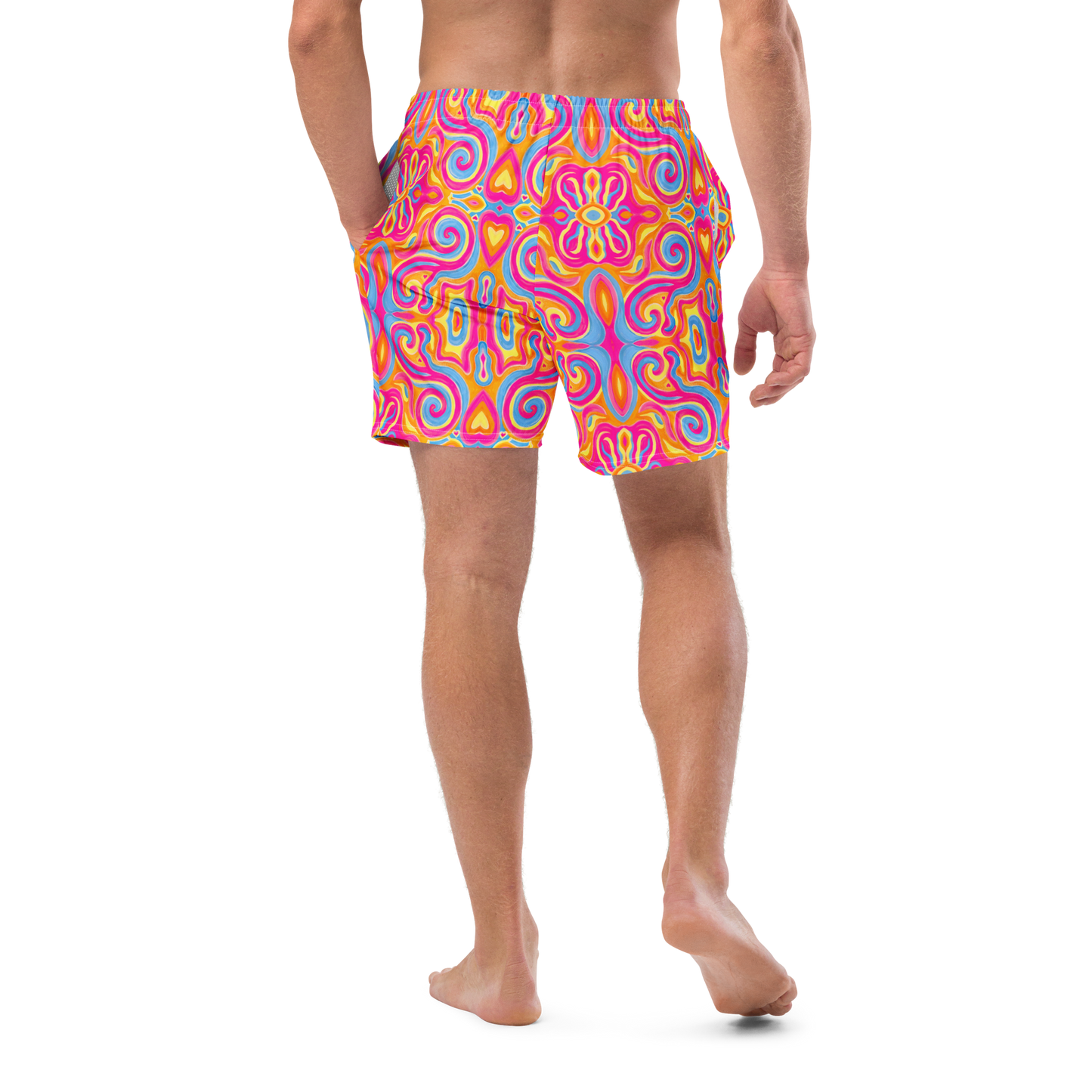 Swim Trunks (+Secret Internal Pocket)- "Magic Stamps" Design