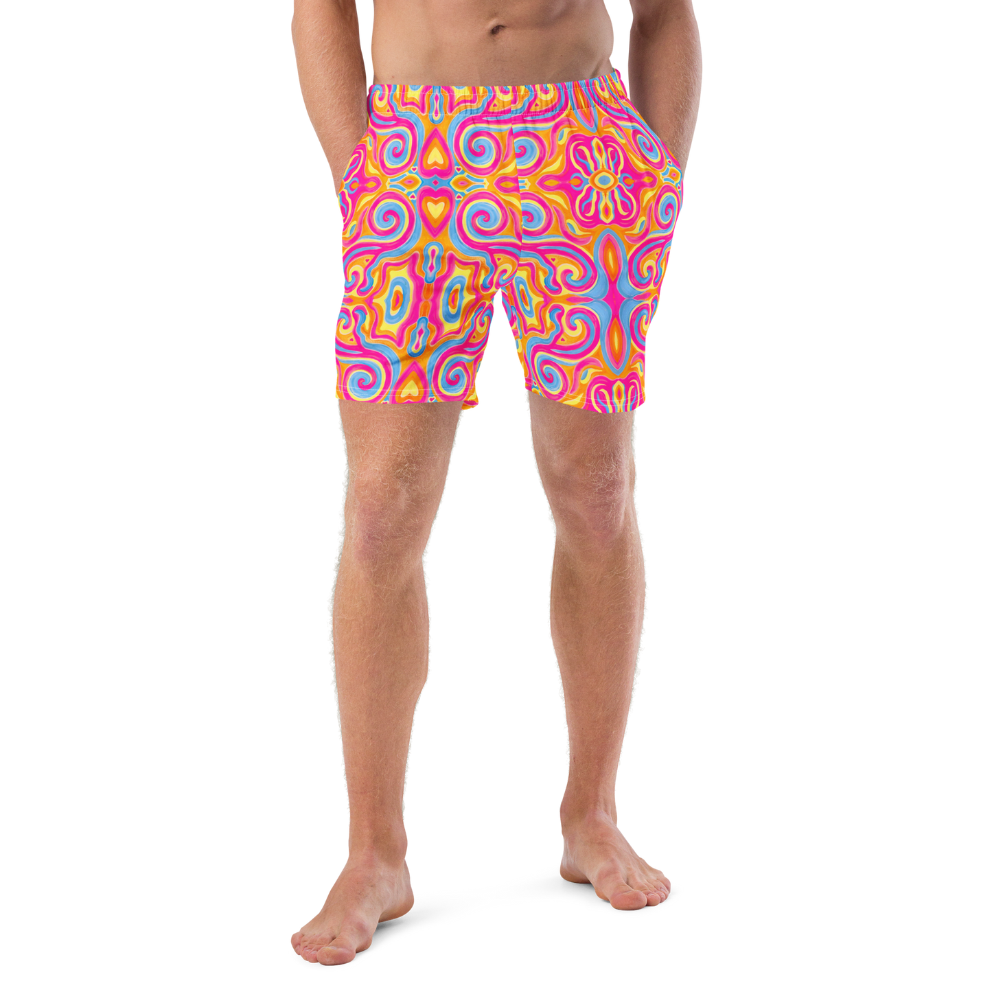 Swim Trunks (+Secret Internal Pocket)- "Magic Stamps" Design