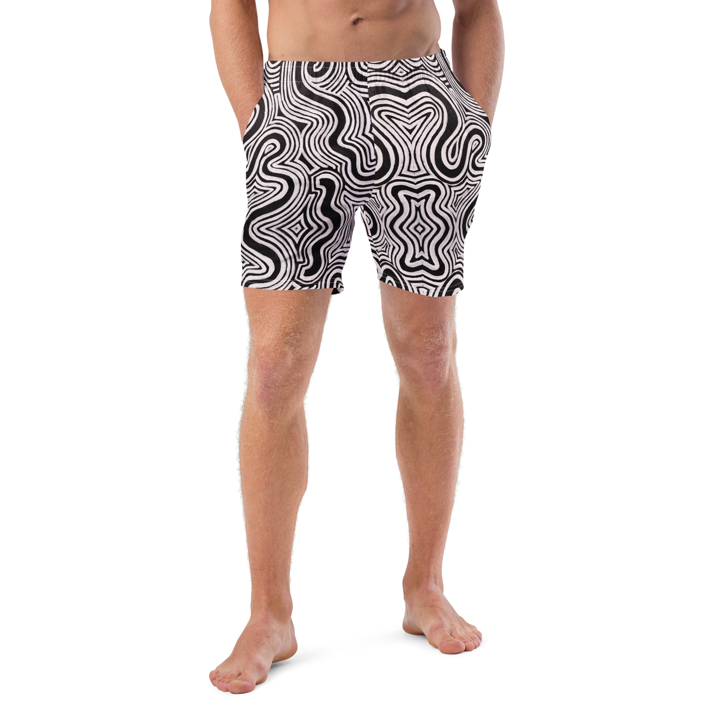 Swim Trunks (+Secret Internal Pocket)- "Record Player" Design