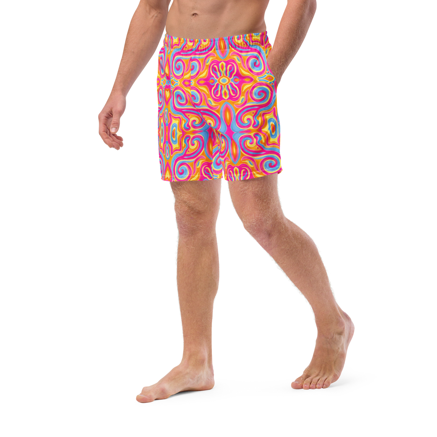 Swim Trunks (+Secret Internal Pocket)- "Magic Stamps" Design