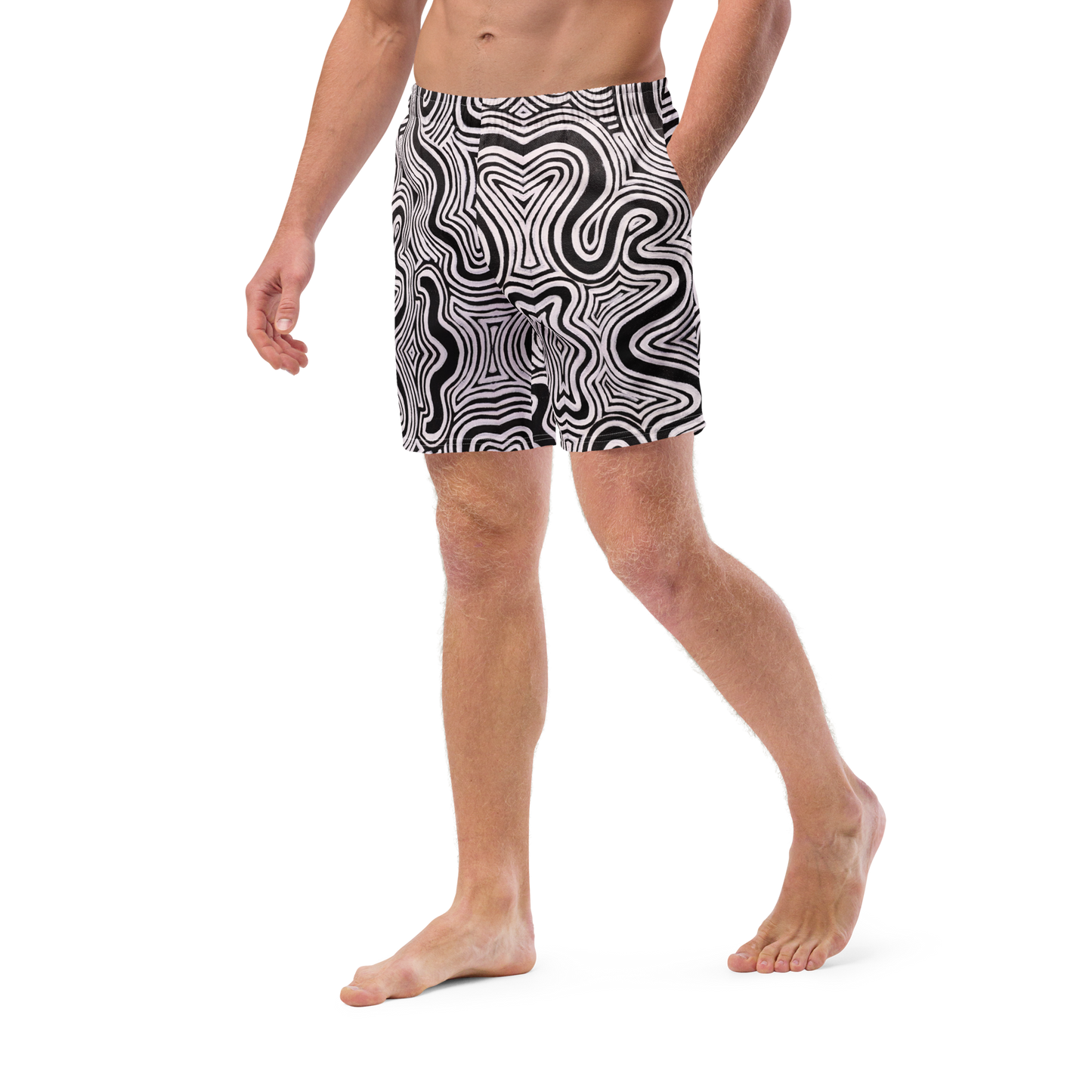 Swim Trunks (+Secret Internal Pocket)- "Record Player" Design
