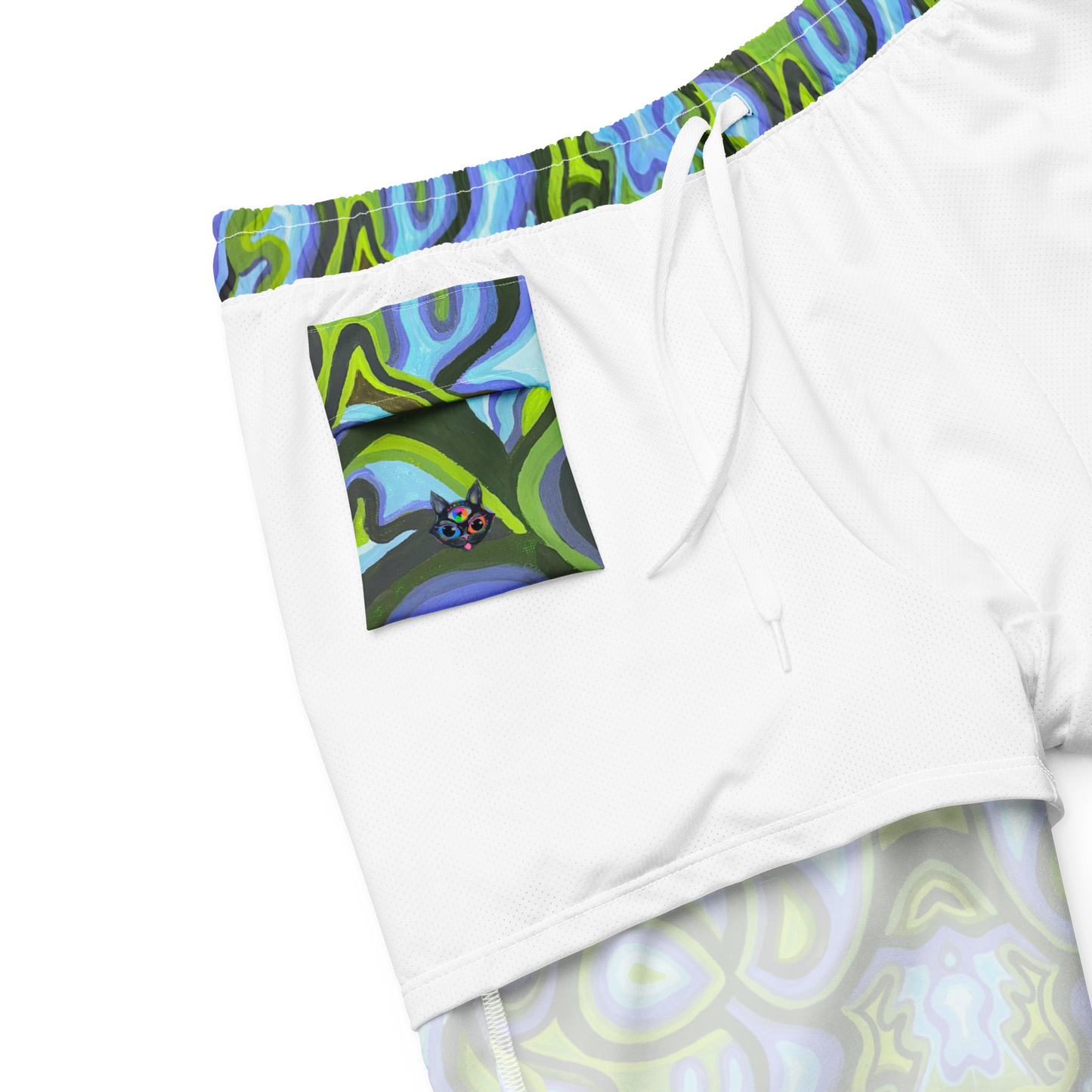 Swim Trunks (+Secret Internal Pocket)- "Gaia" Design