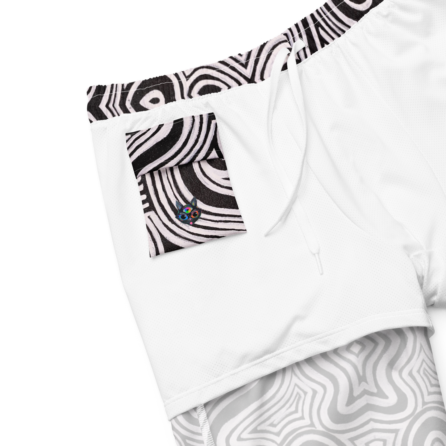 Swim Trunks (+Secret Internal Pocket)- "Record Player" Design