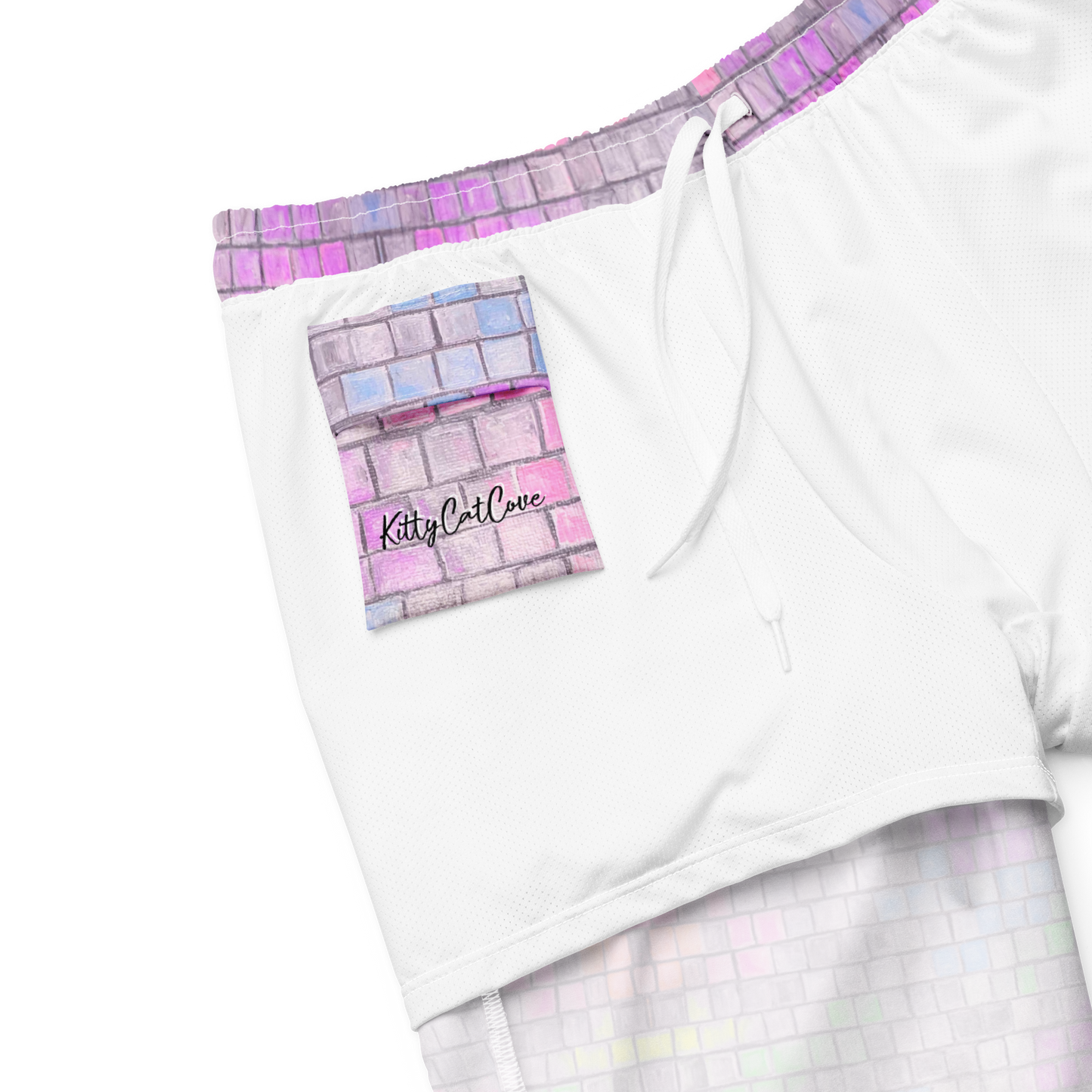 Swim Trunks (+Secret Internal Pocket)- "Disco Kitty" Design