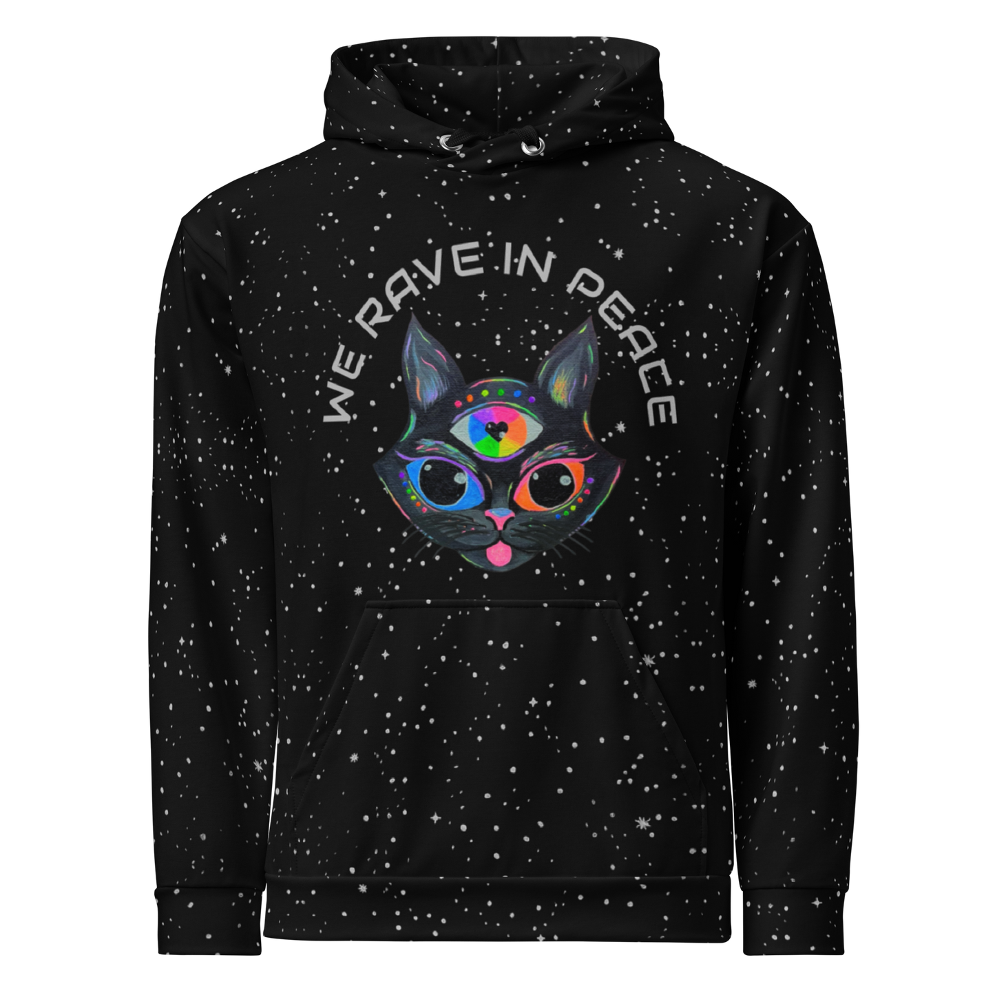 Hooded Sweatshirt- "We Rave In Peace" + KCC Logo Design