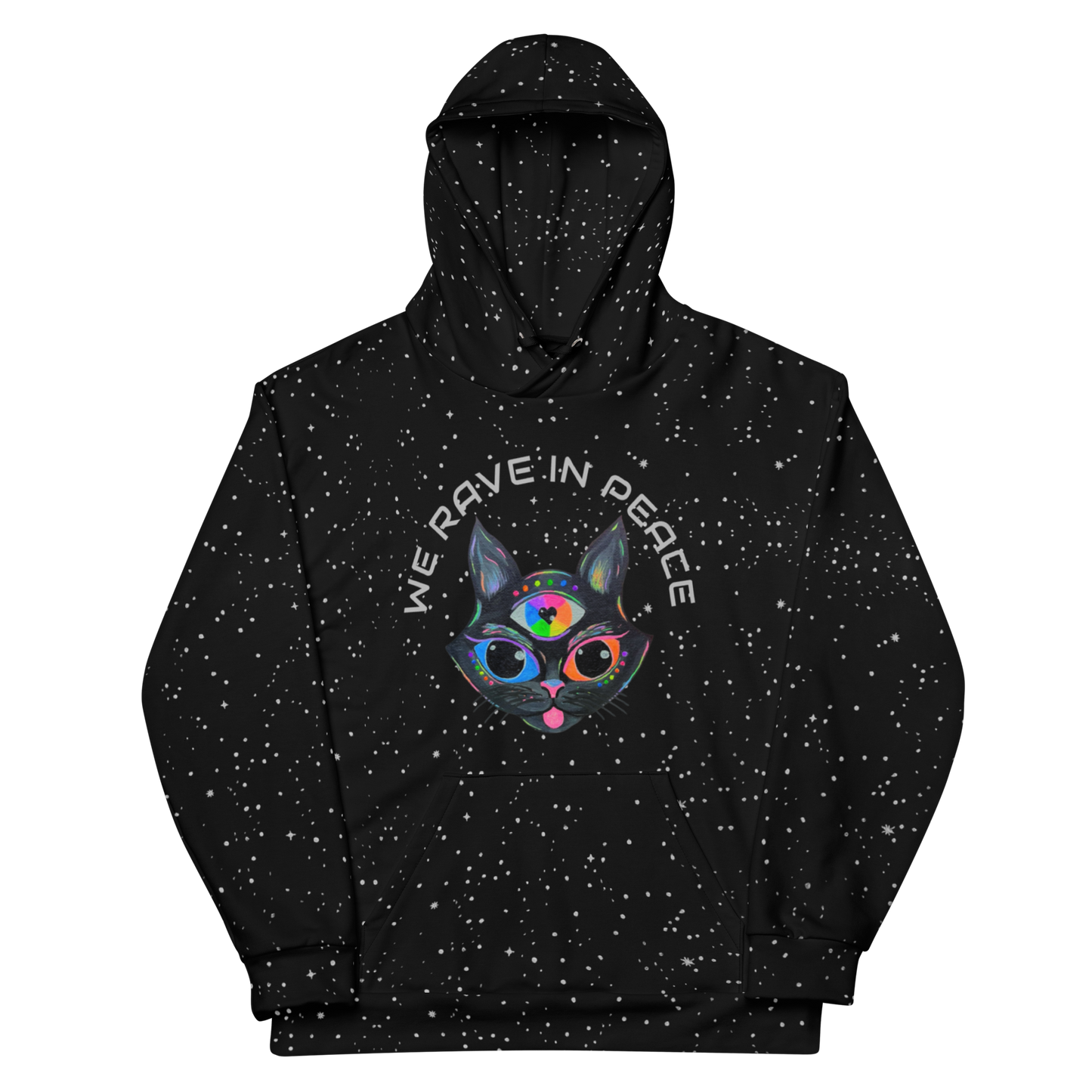 Hooded Sweatshirt- "We Rave In Peace" + KCC Logo Design