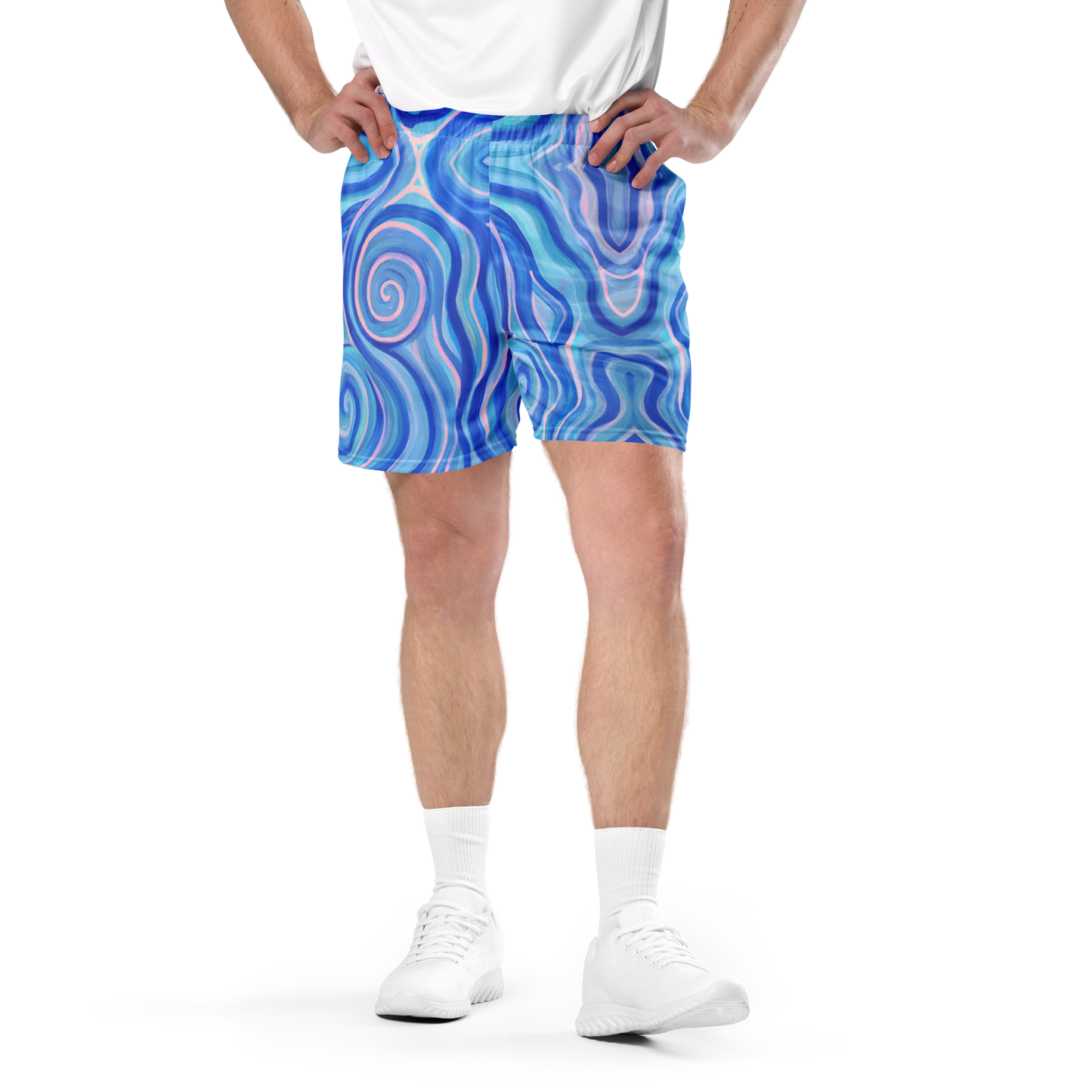 Soft Athletic Shorts (100% Recycled Material)- "Aqua" Design