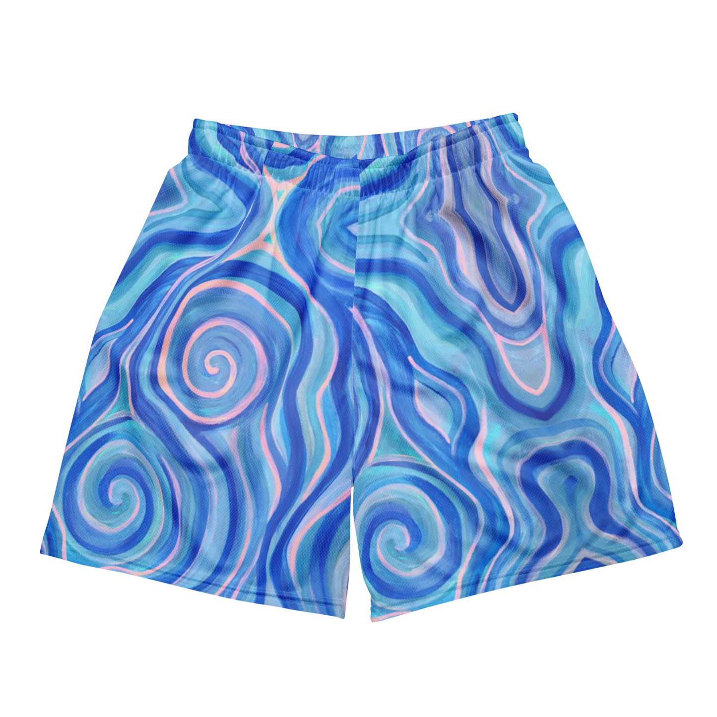 Soft Athletic Shorts (100% Recycled Material)- "Aqua" Design