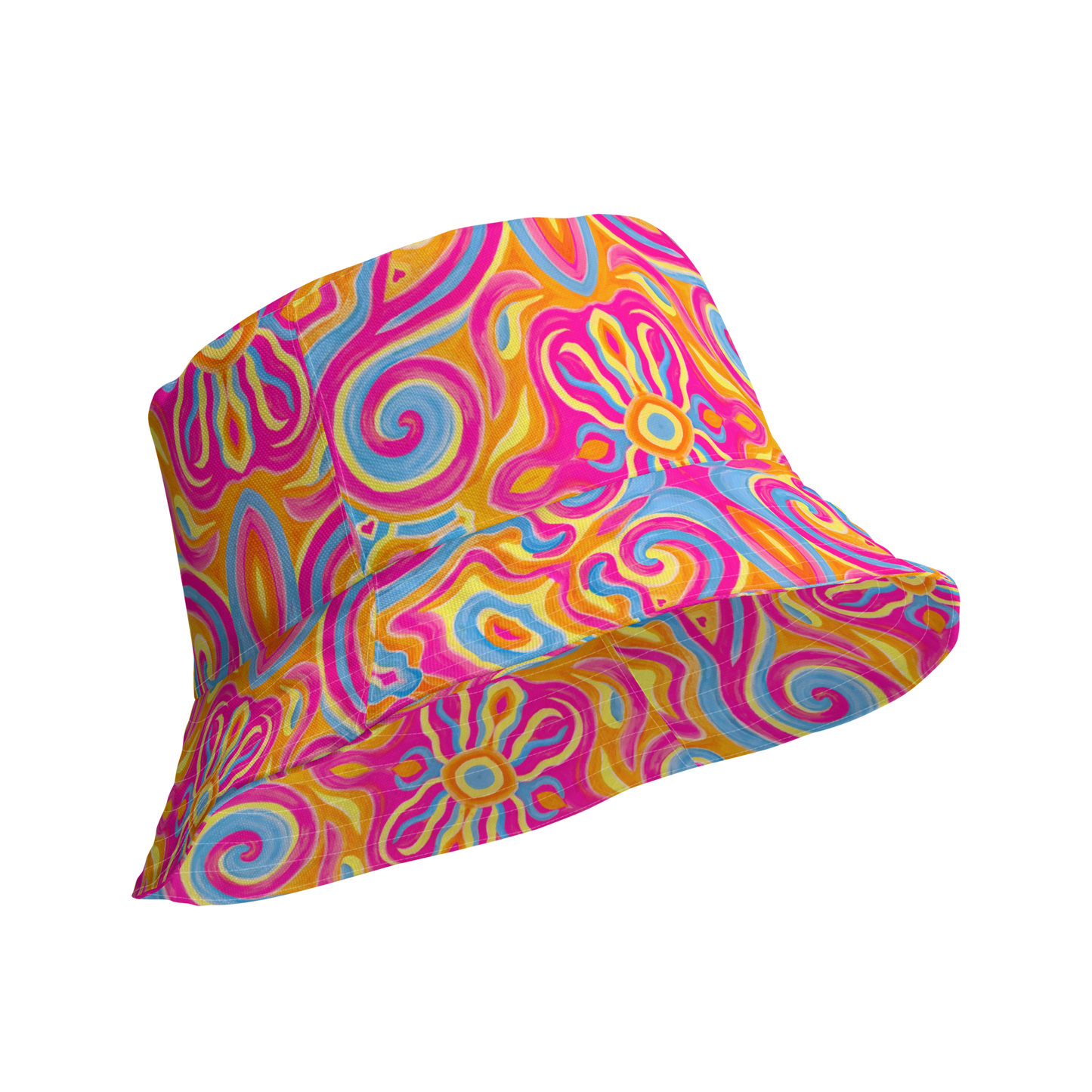 Reversible Bucket Hat- "Magic Stamps" Design