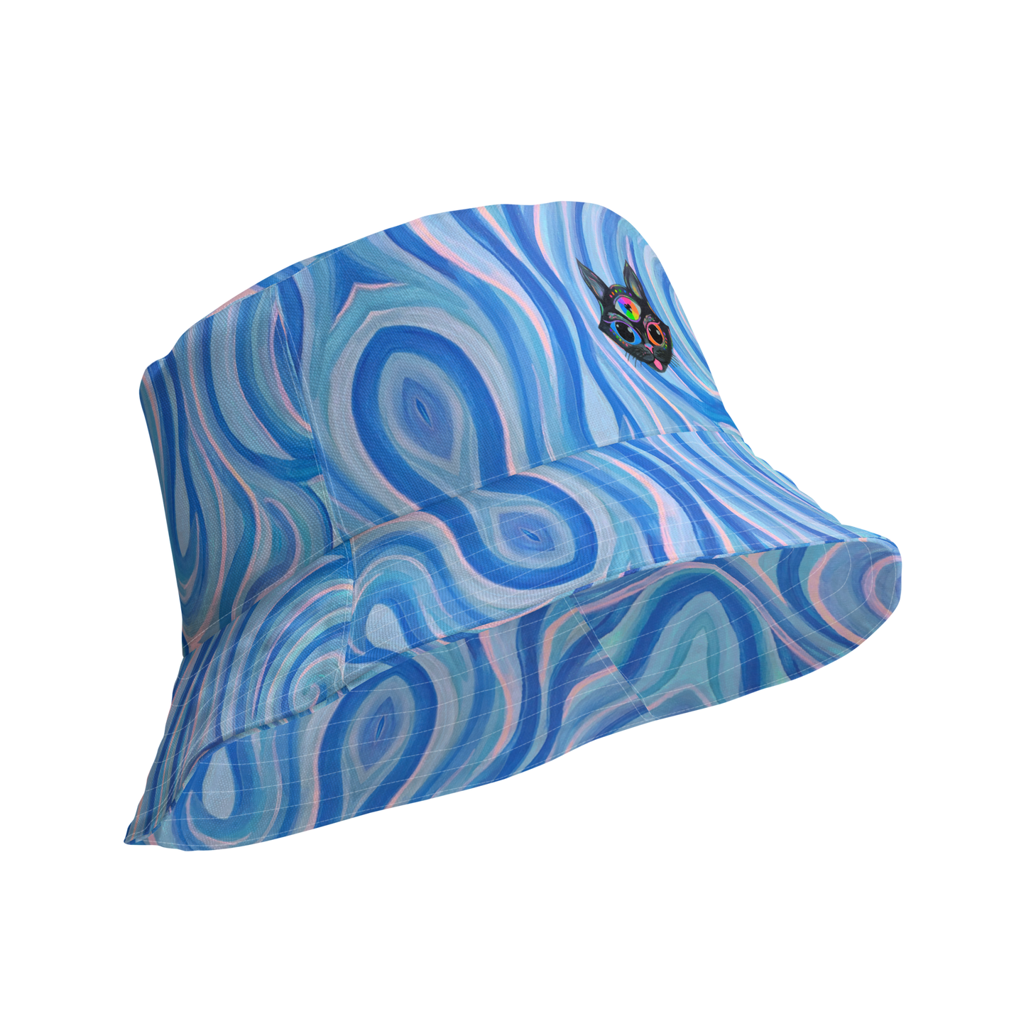 Reversible Bucket Hat- "Aqua" Design