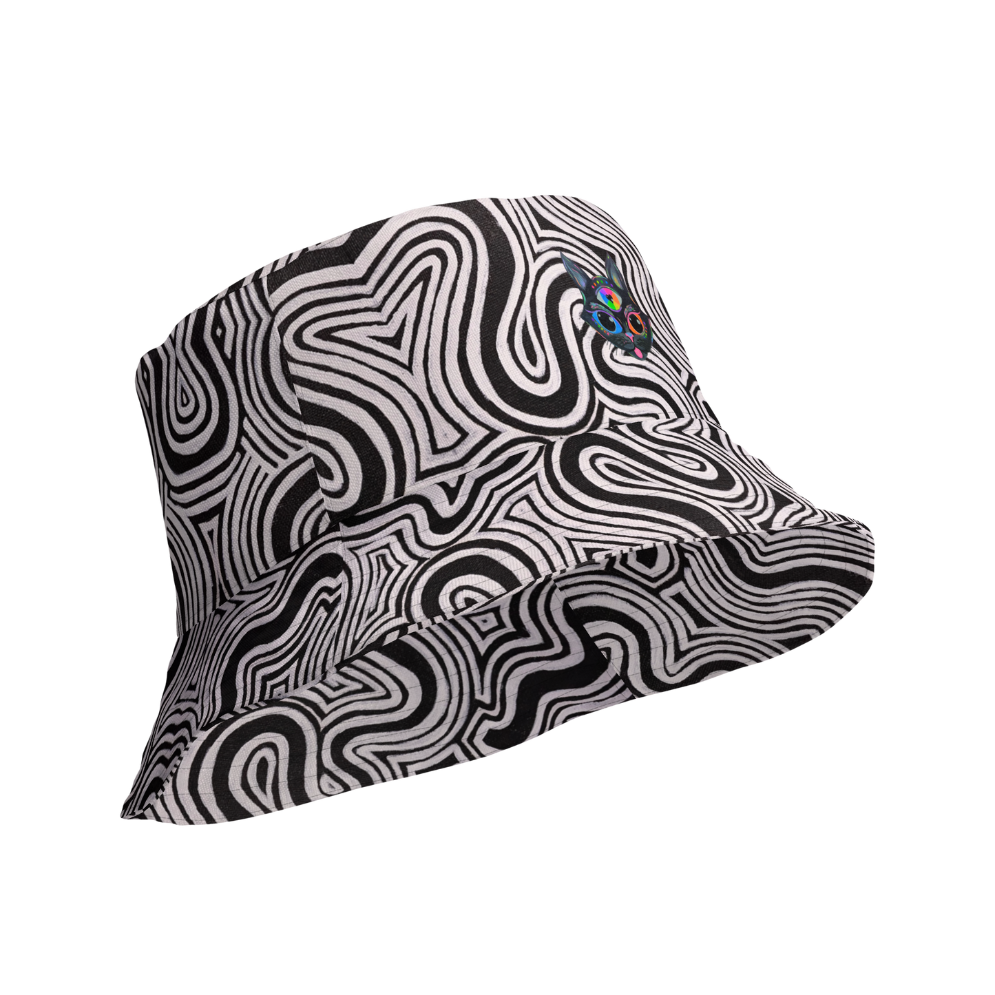 Reversible Bucket Hat- "Record Player" Design