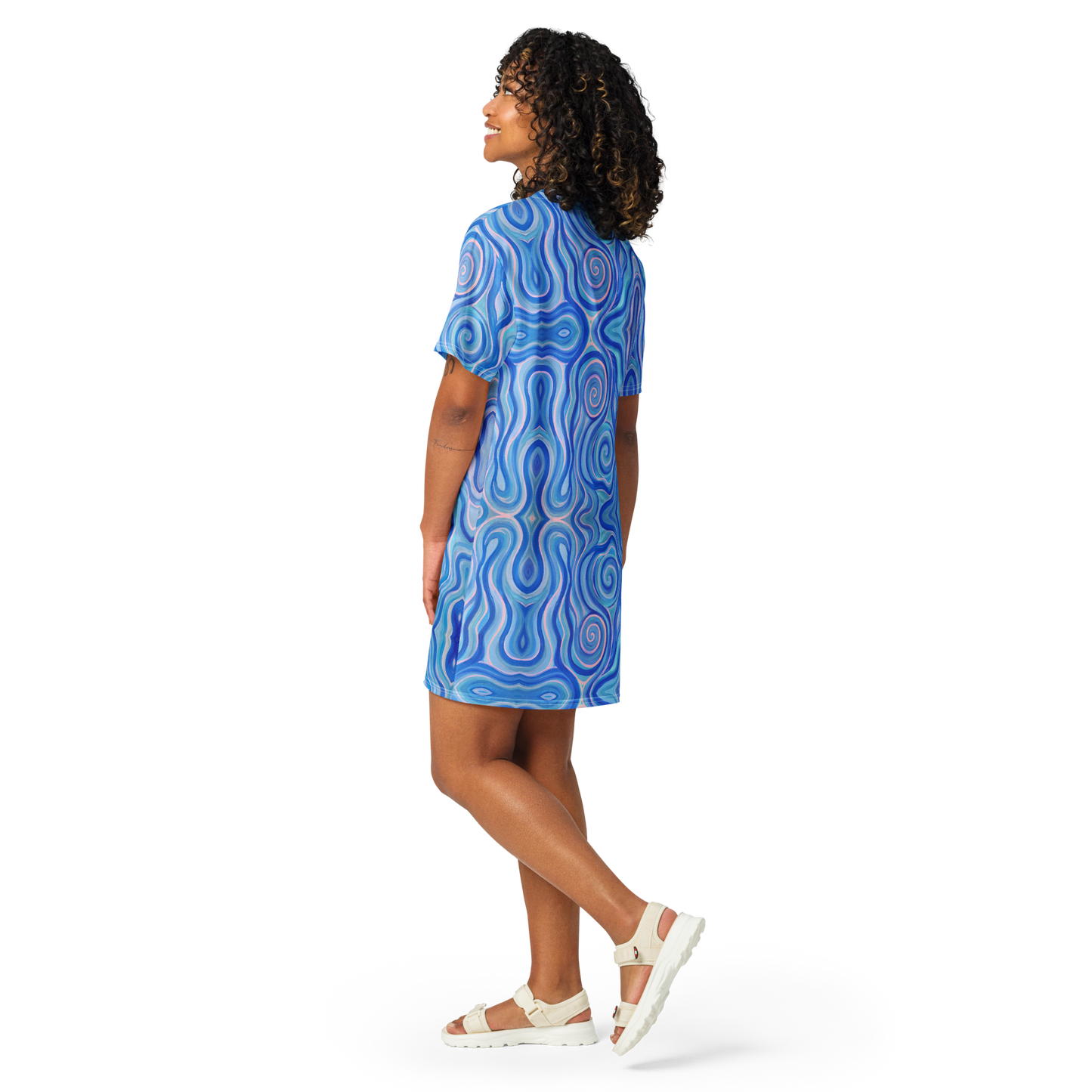 T-Shirt Dress- "Aqua" Design
