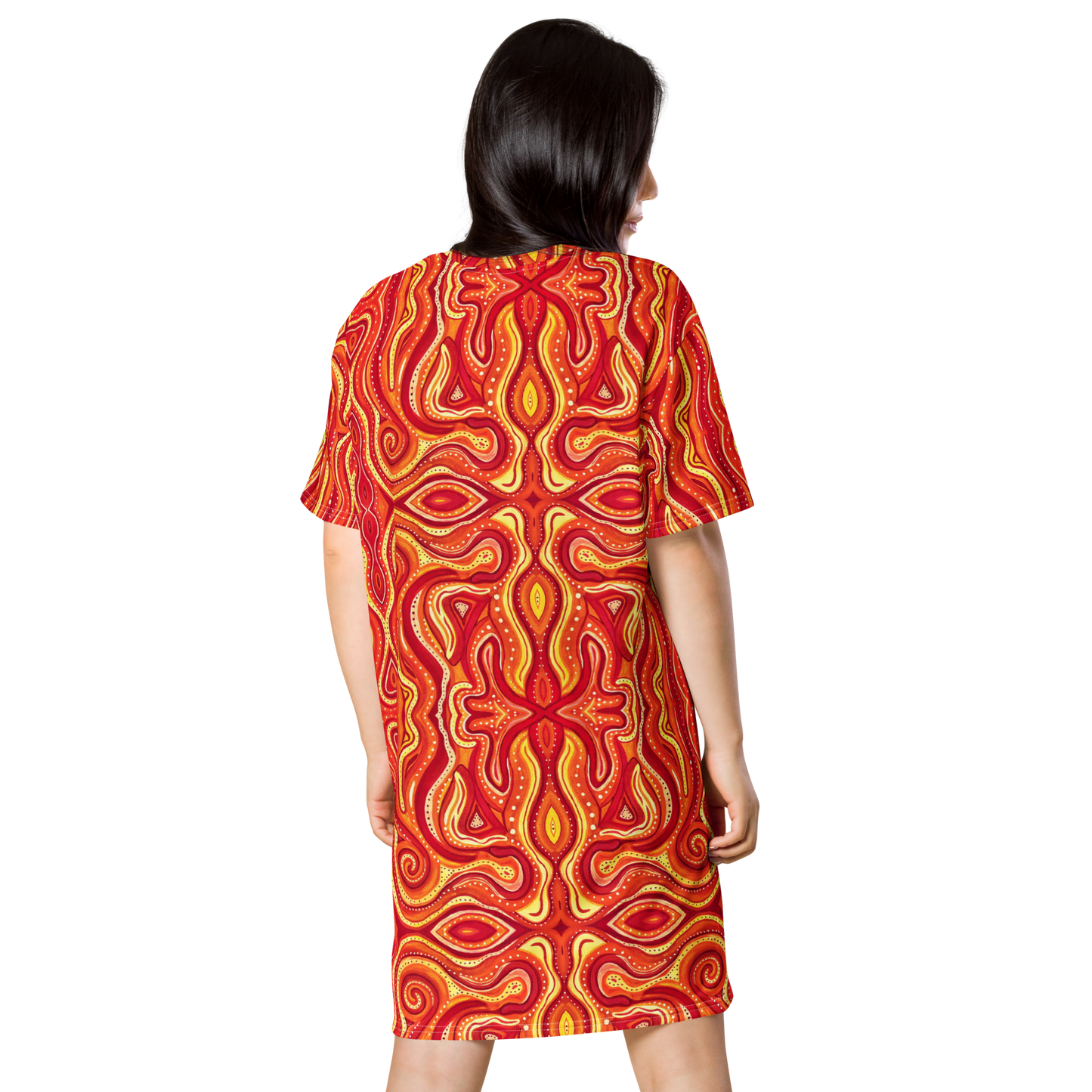 T-Shirt Dress- "Ember" Design