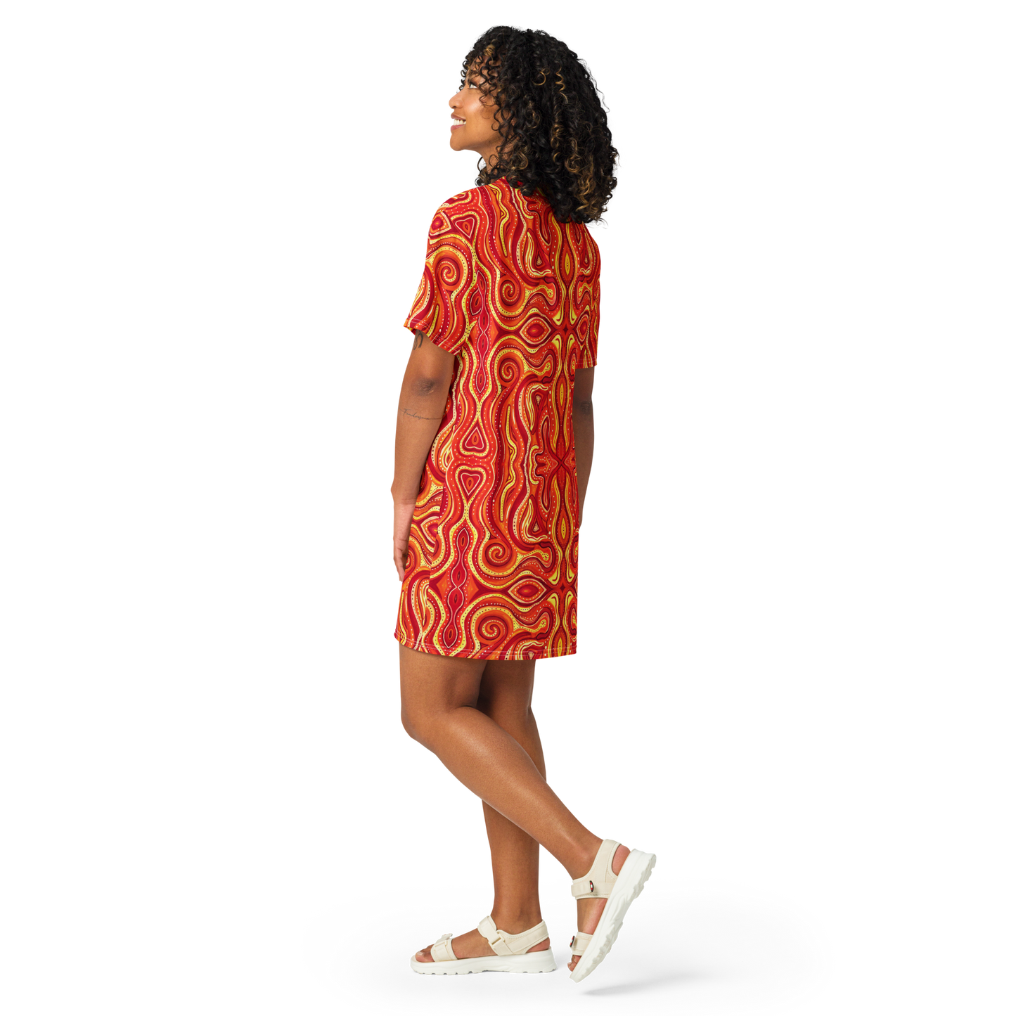 T-Shirt Dress- "Ember" Design