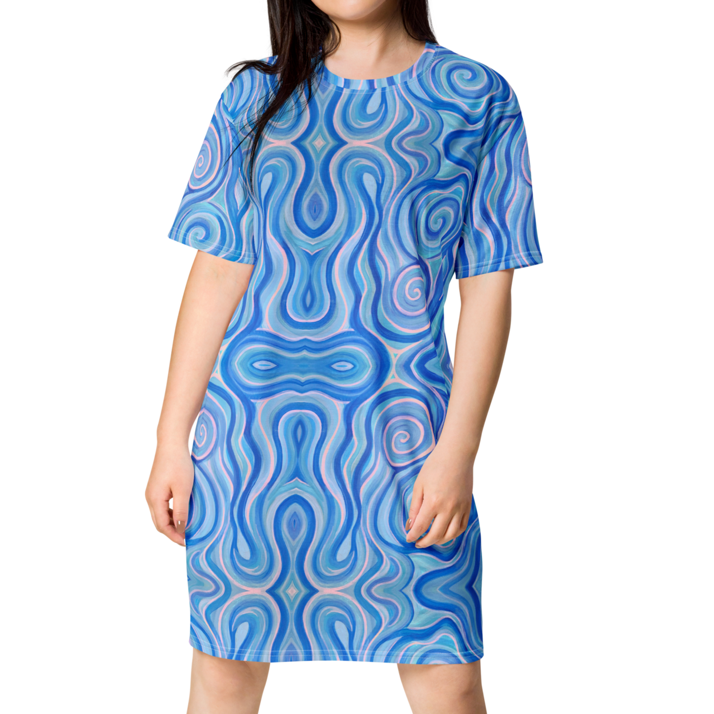 T-Shirt Dress- "Aqua" Design