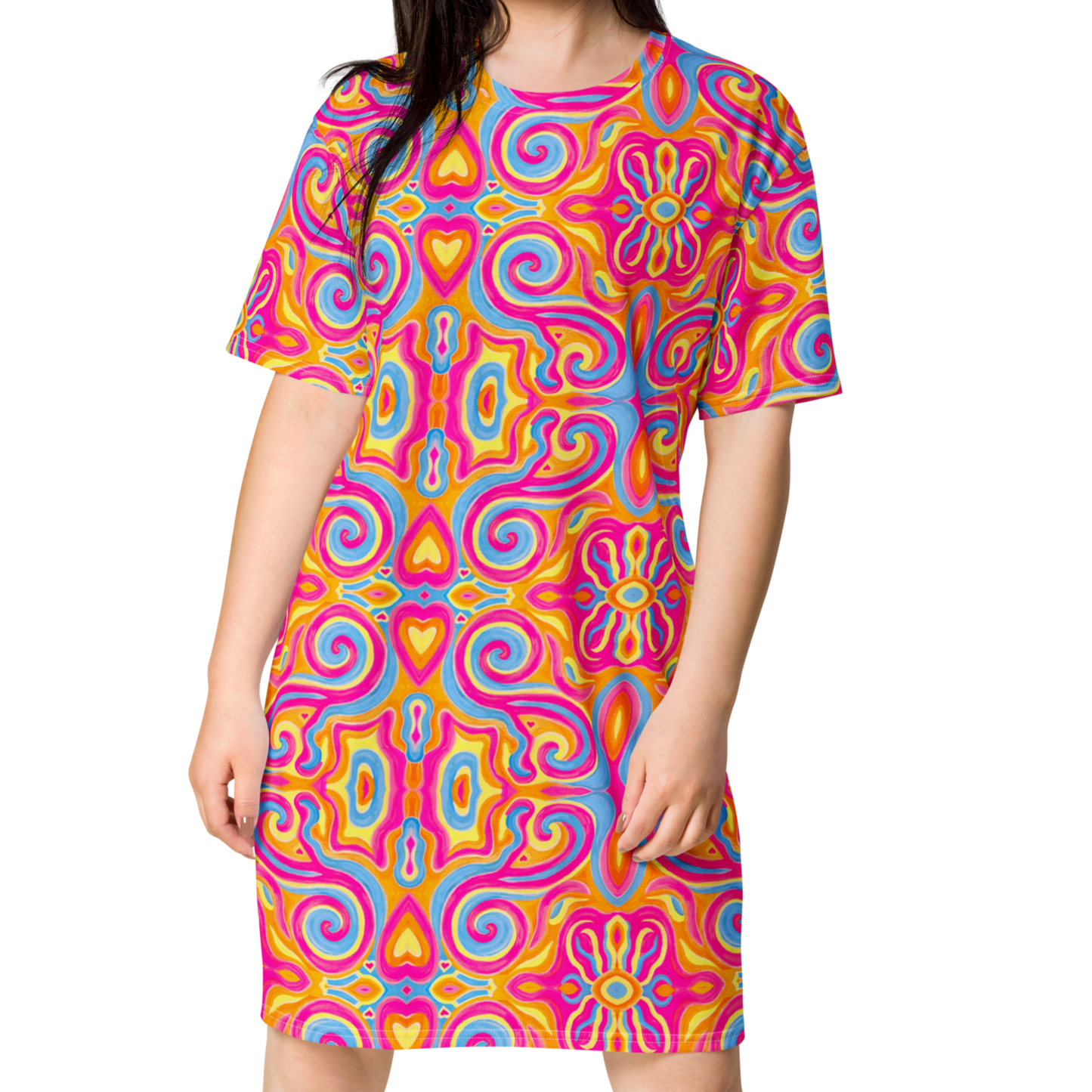 T-Shirt Dress- "Magic Stamps" Design