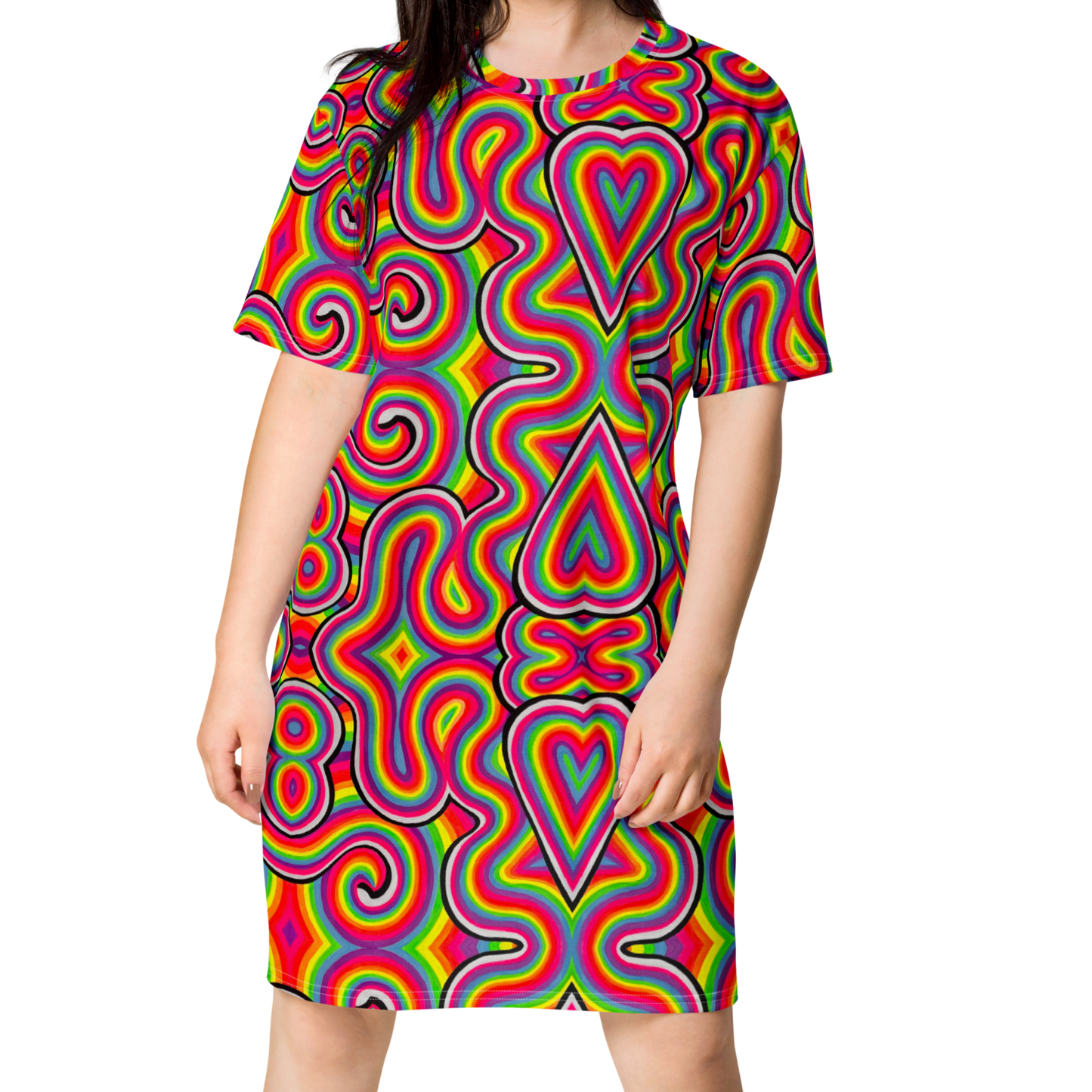 T-Shirt Dress- "Dopamine" Design