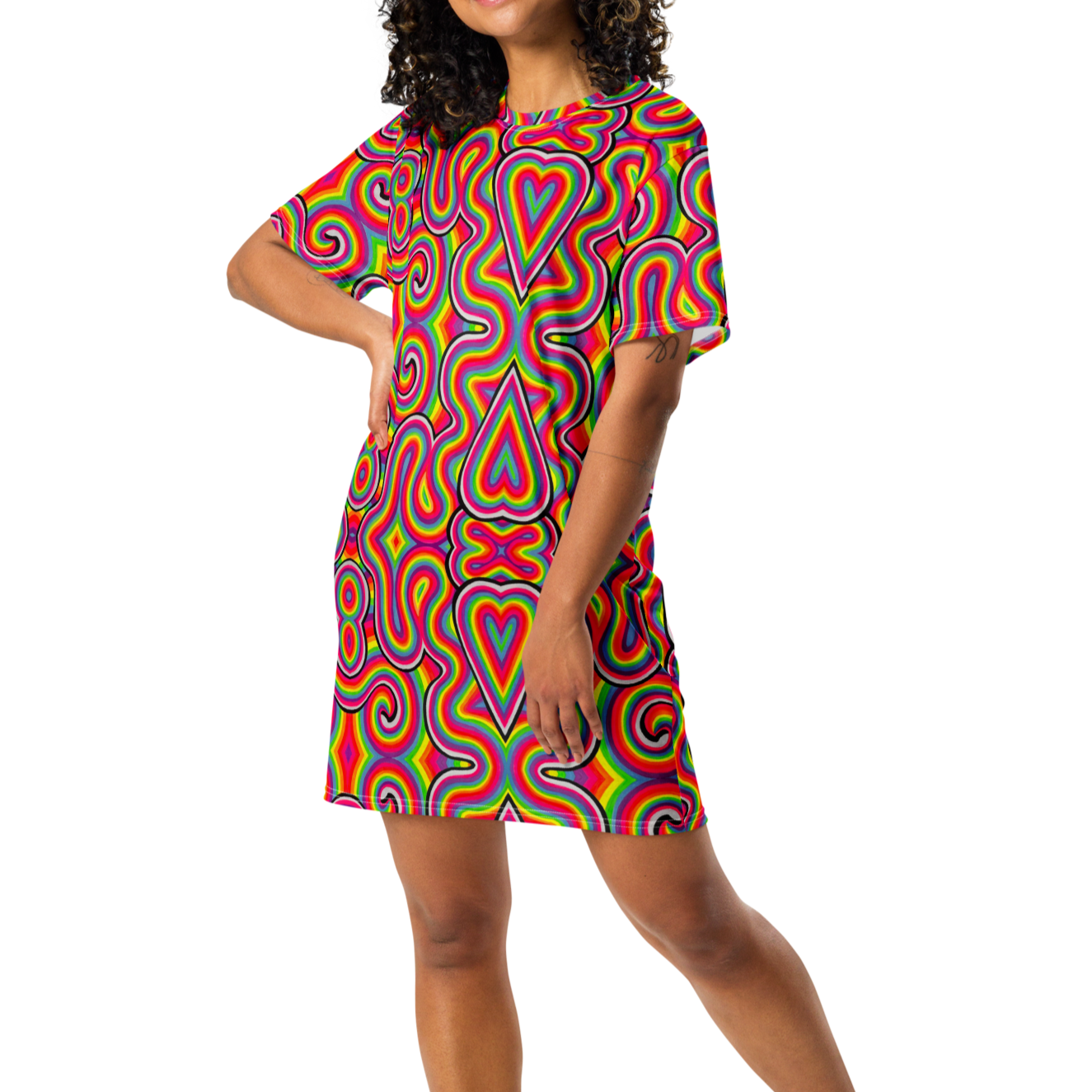 T-Shirt Dress- "Dopamine" Design