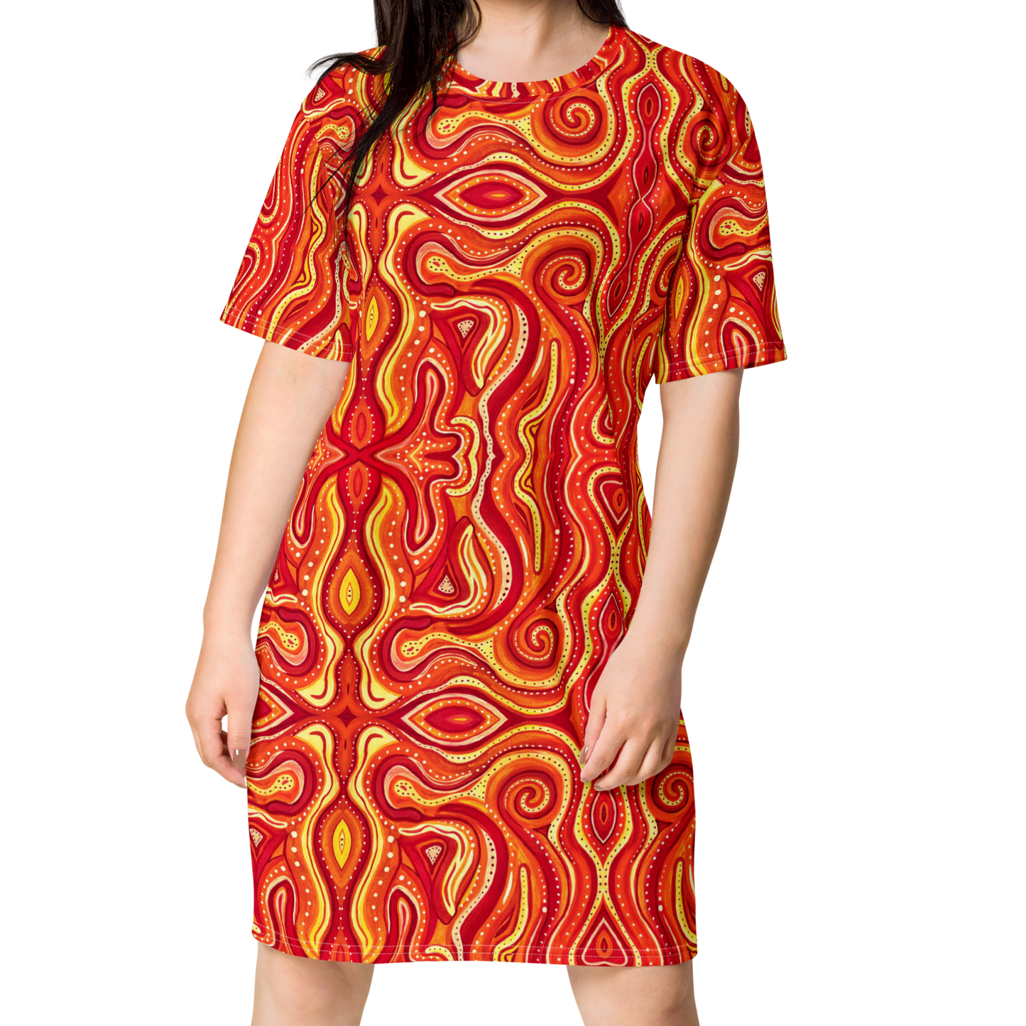 T-Shirt Dress- "Ember" Design
