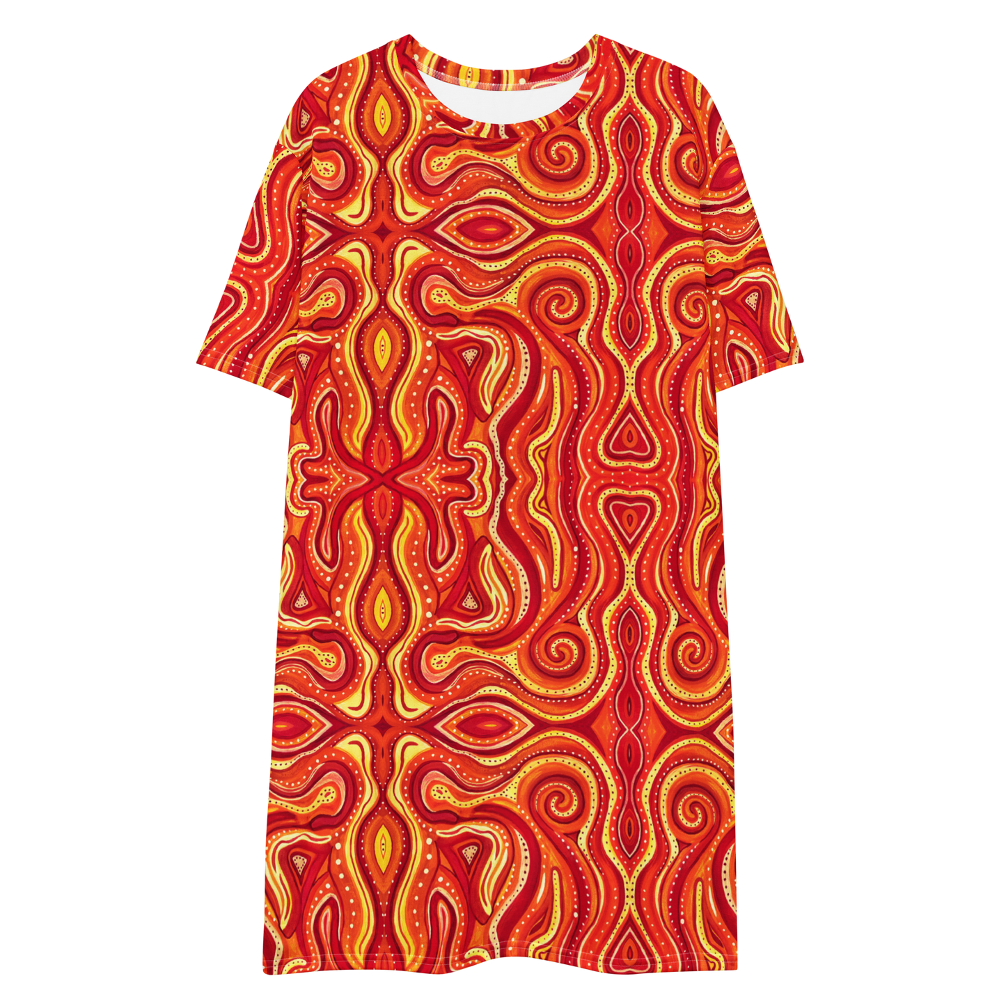T-Shirt Dress- "Ember" Design