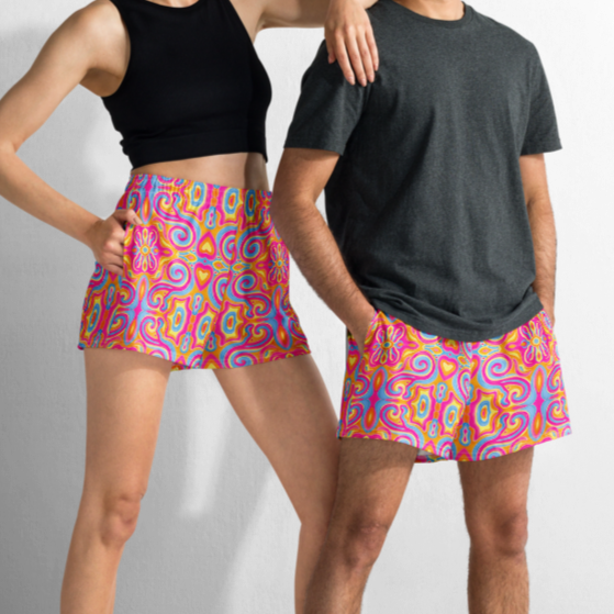 Running Shorts- "Magic Stamps" Design