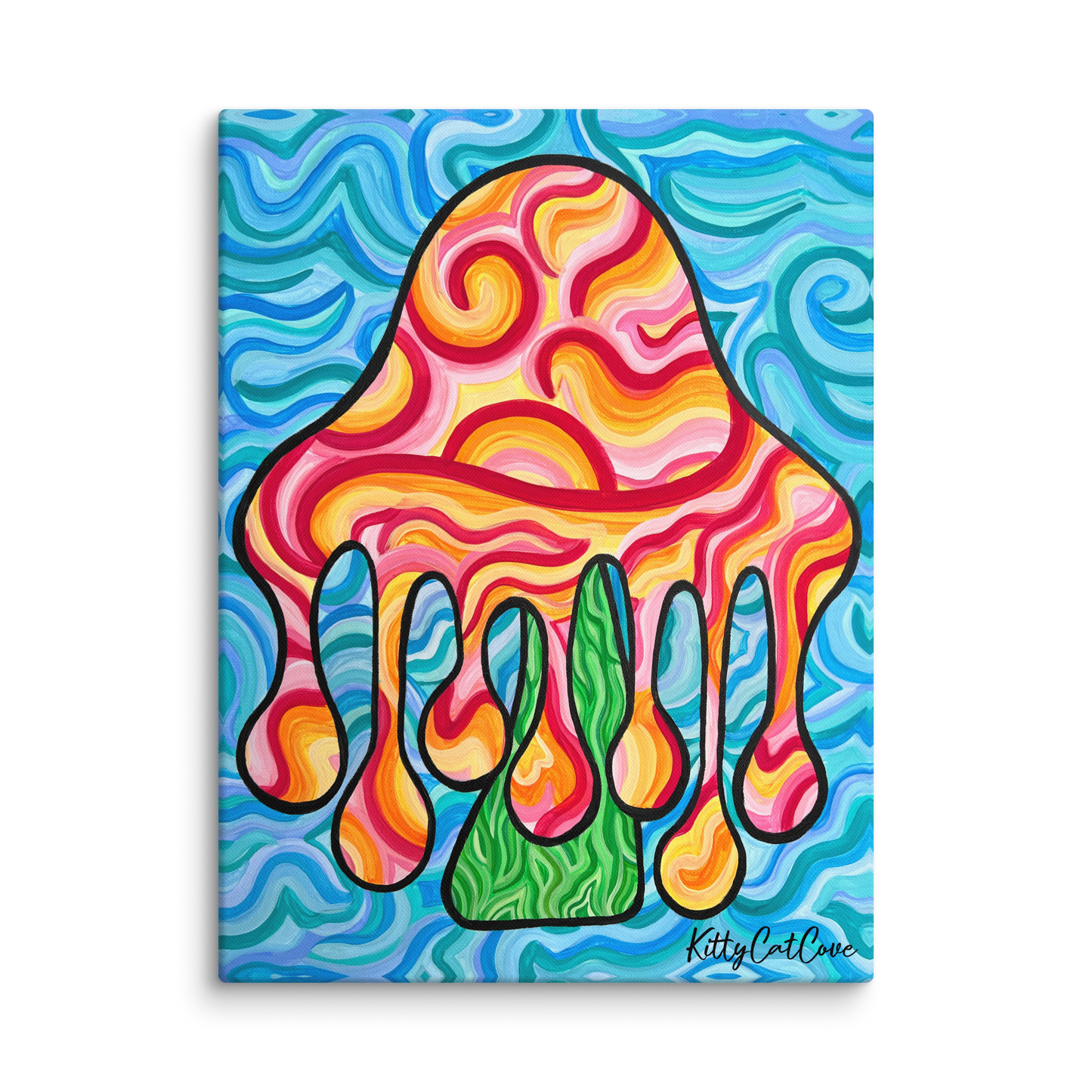 Hand-Painted "Mushie Sunset" Artwork (Canvas Print)