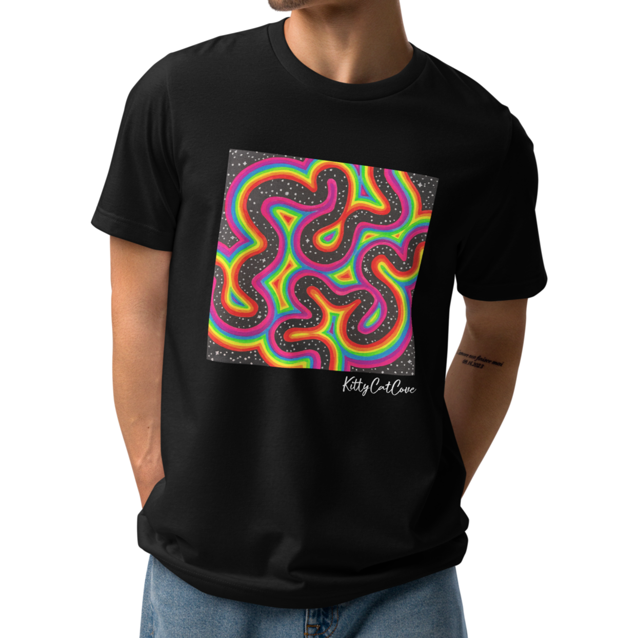 "Rainbow Rovd" Hand-Painted Art Print T-Shirt
