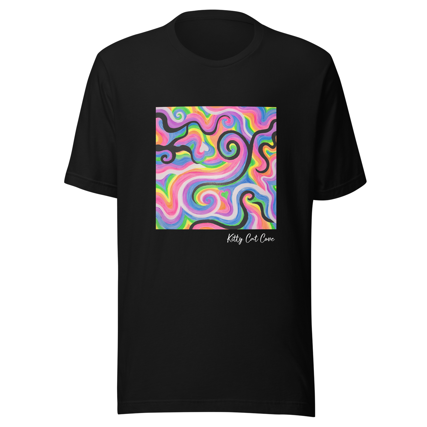 "Electric" Hand-Painted Art Print T-Shirt (Recycled Material)