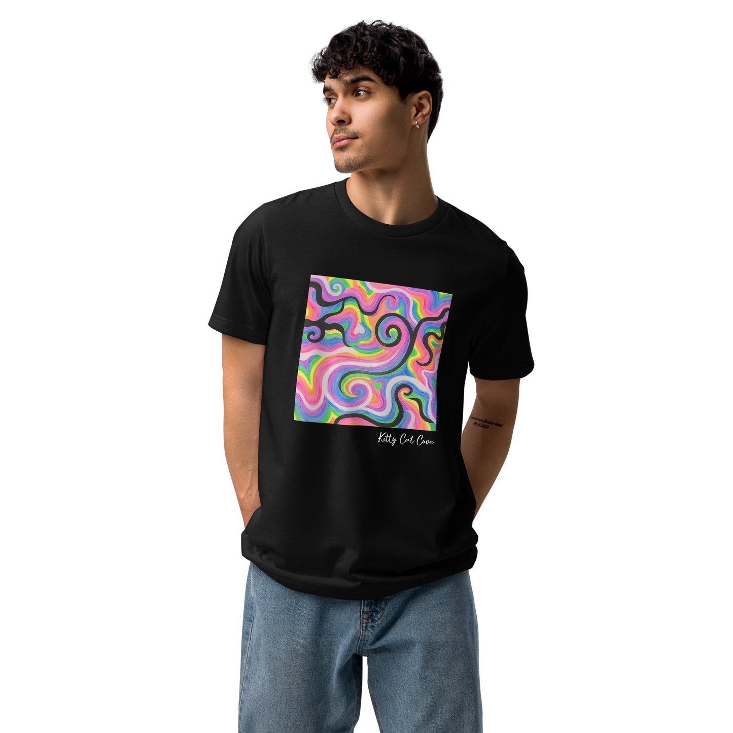 "Electric" Hand-Painted Art Print T-Shirt (Recycled Material)