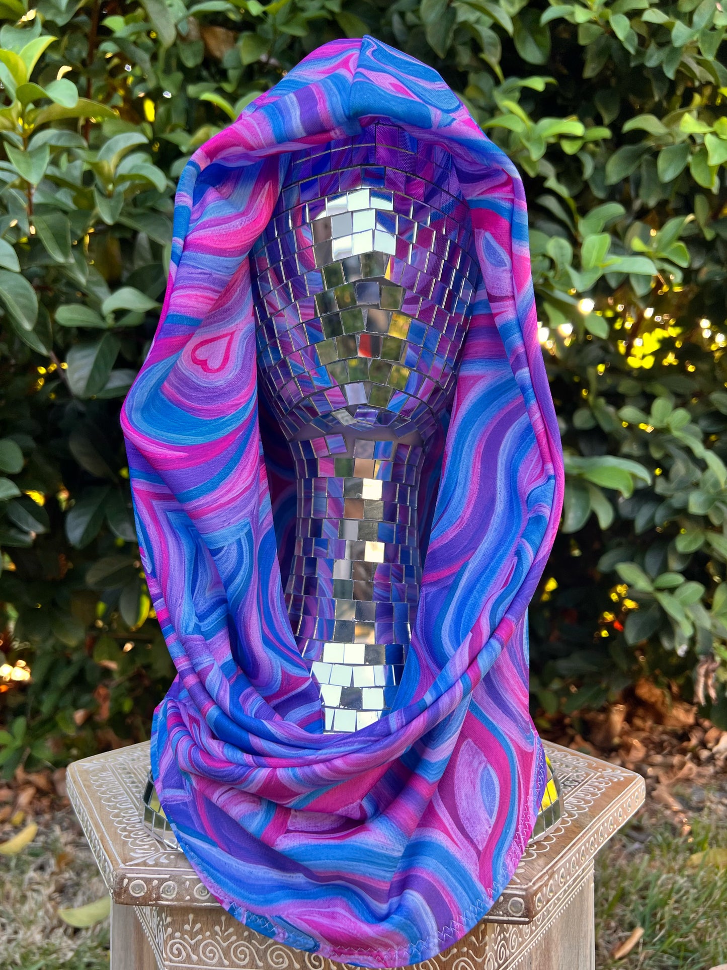 Reversible Hood: "Mystical" Hand-Painted Design