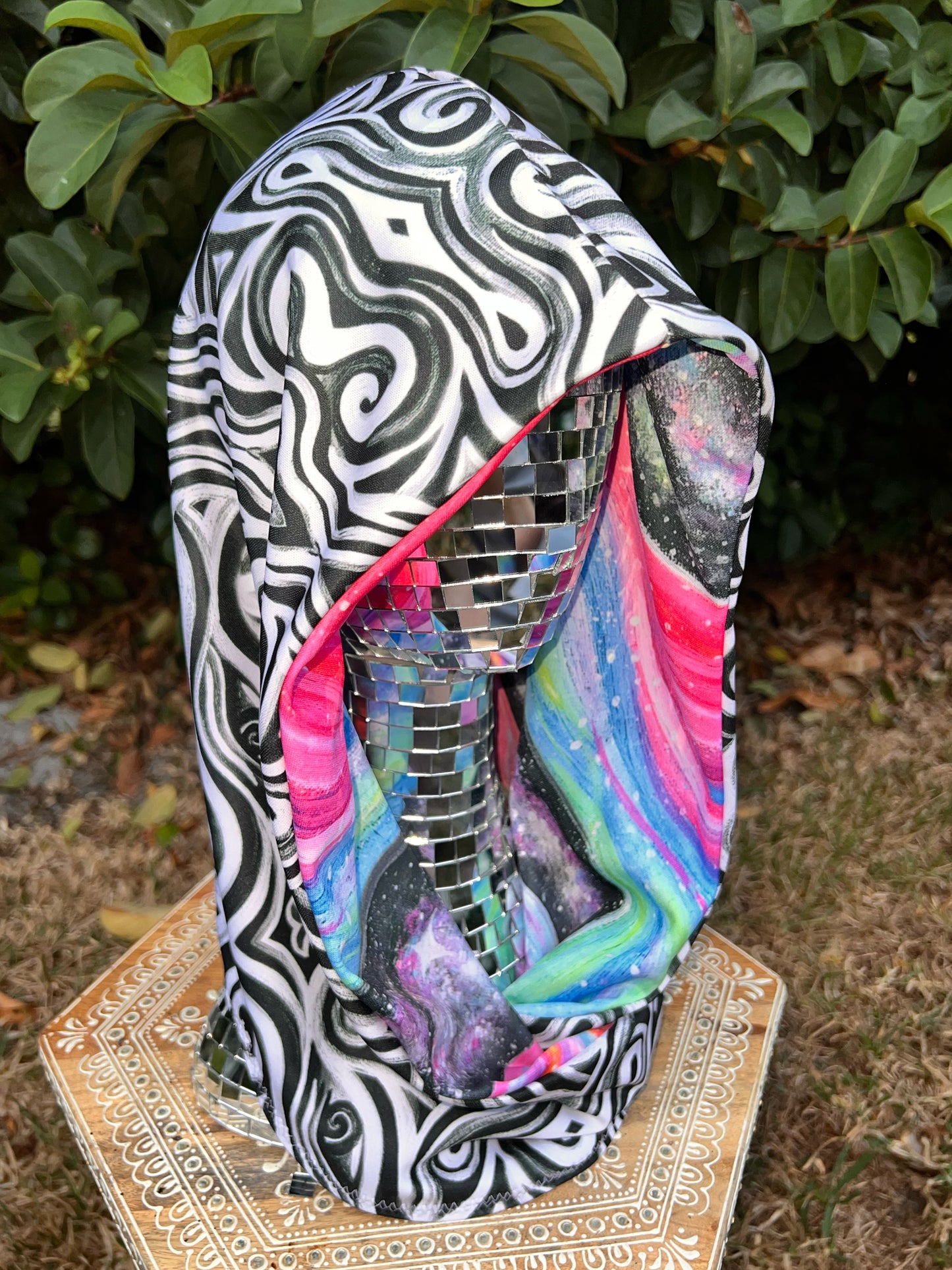 Reversible Hood: "Celestial" x "Time Travel Hand-Painted Design