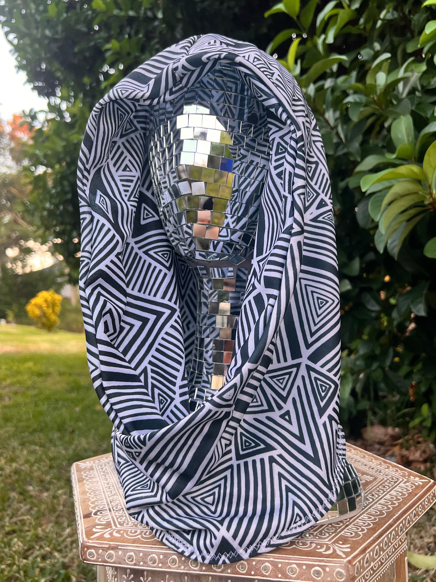 Reversible Hood: "Helix" Hand-Painted Design