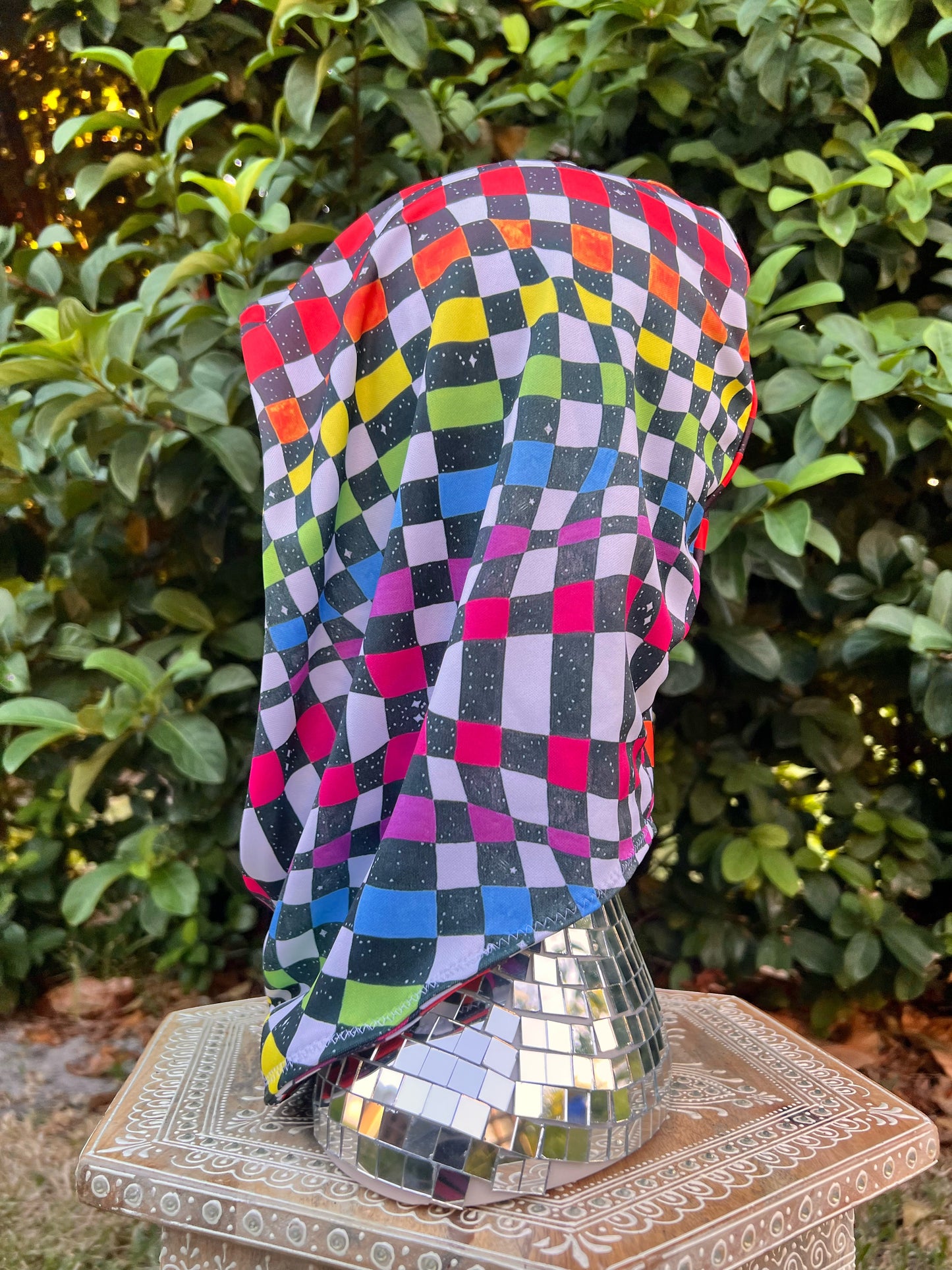 Reversible Rave Hood: "Space Track" Hand-Painted Design