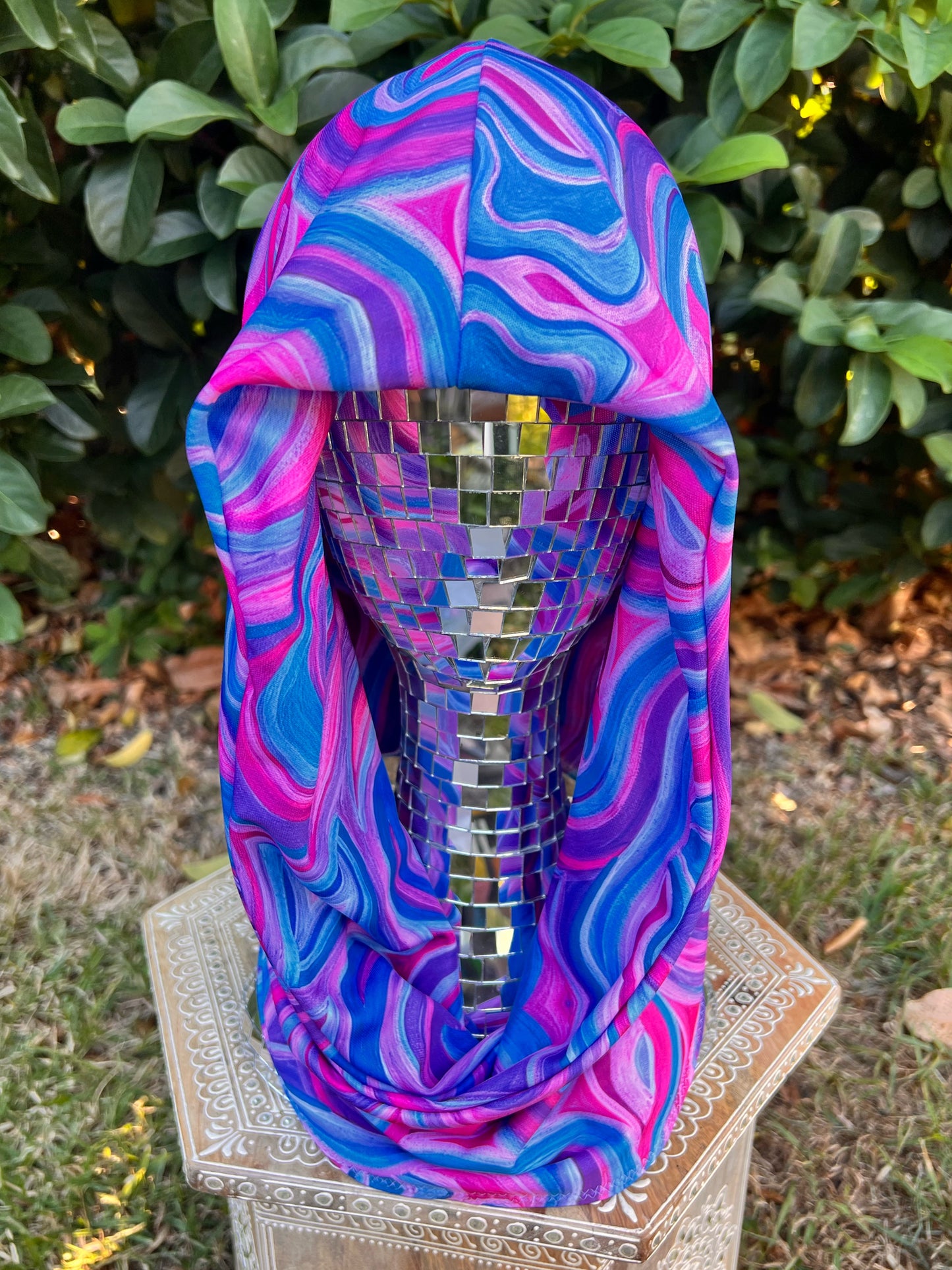 Reversible Hood: "Mystical" Hand-Painted Design