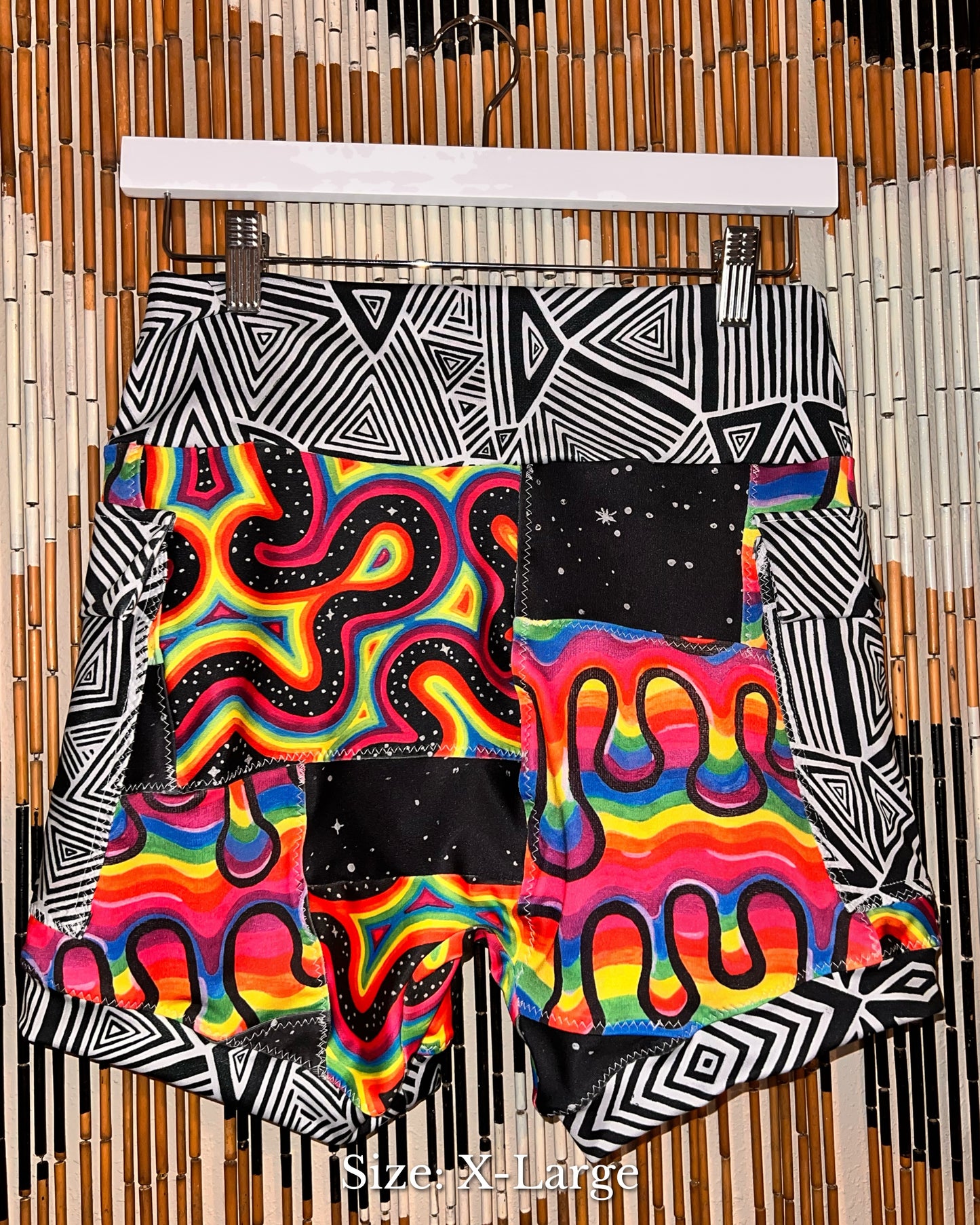 Stretchy Patchwork Cargo Shorts