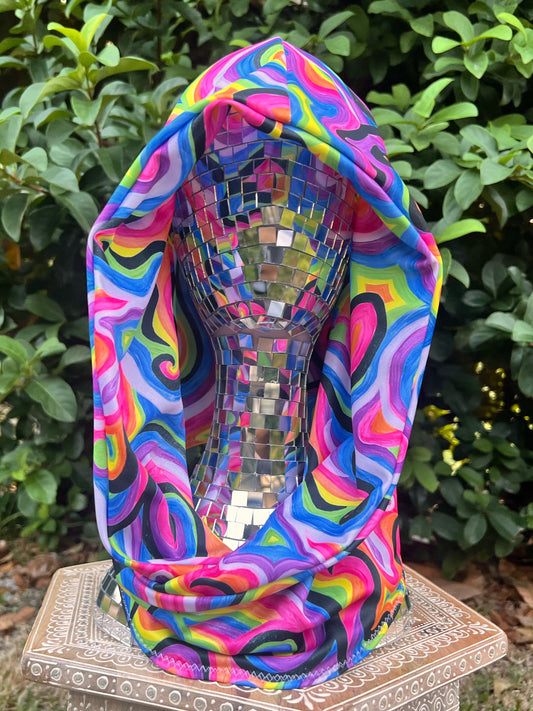 Reversible Hood: "Electric" Hand-Painted Design