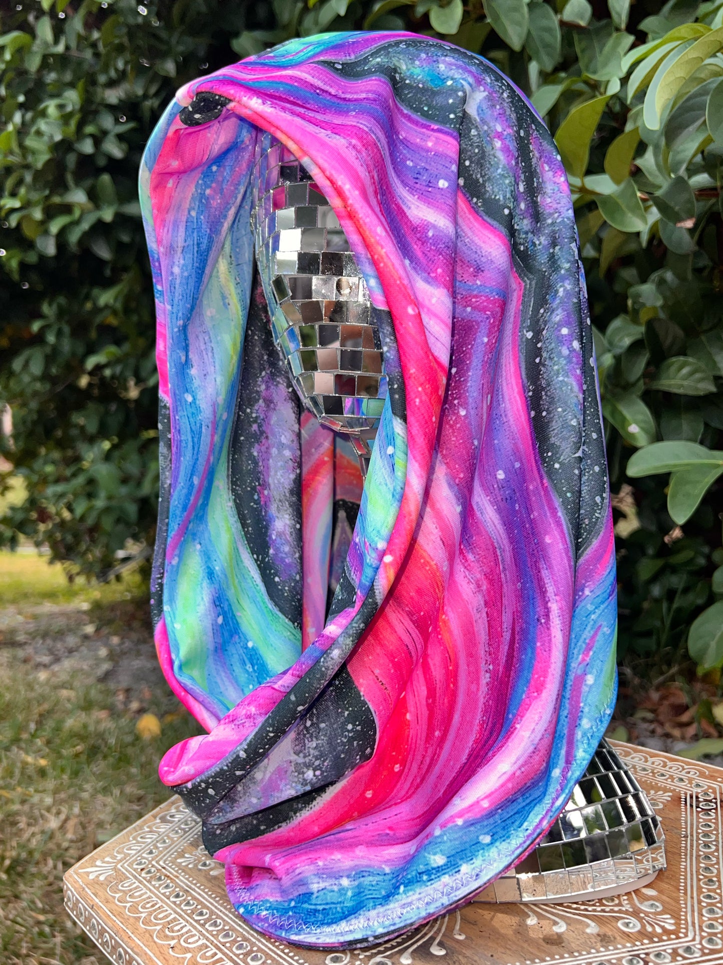 Reversible Hood: "Celestial" Hand-Painted Design