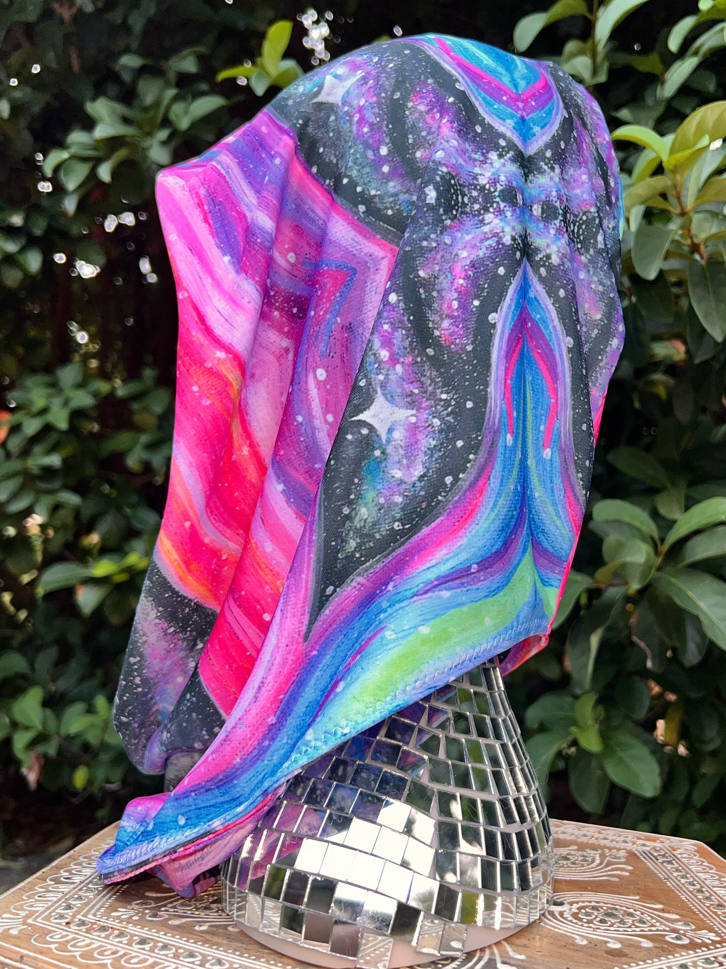 Reversible Hood: "Celestial" Hand-Painted Design