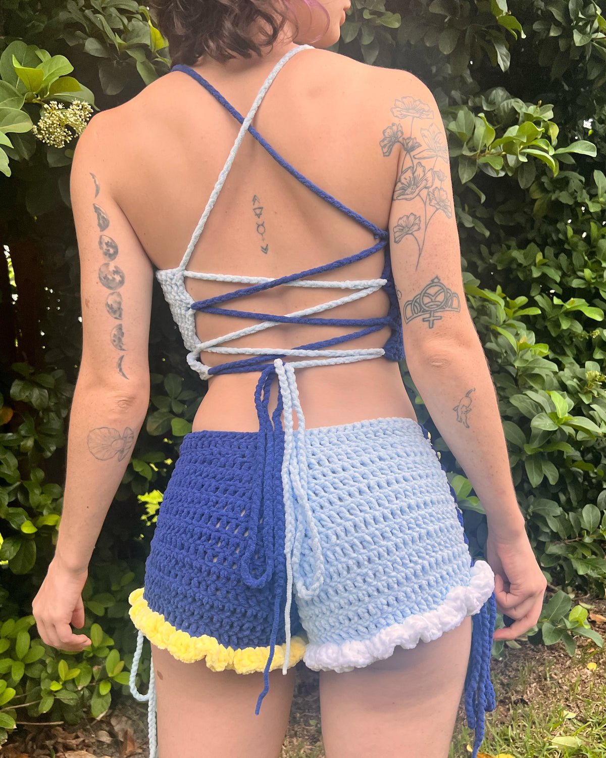 (READY TO SHIP) "Night & Day" Crochet Set (Adjustable Size: S-M)