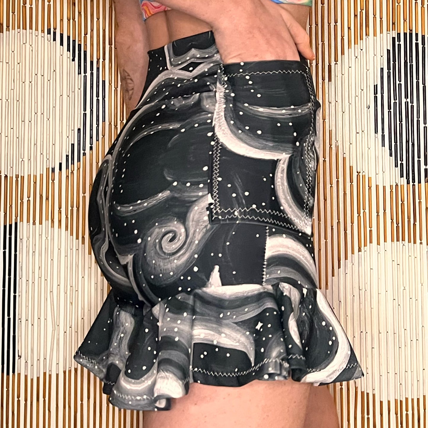 "Cosmic" Flare Bottom Athletic Shorts [2 Pockets]