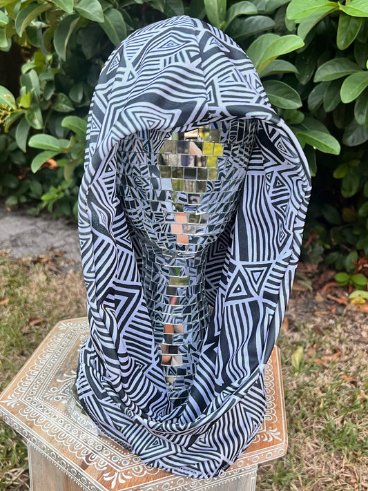 Reversible Hood: "Helix" Hand-Painted Design