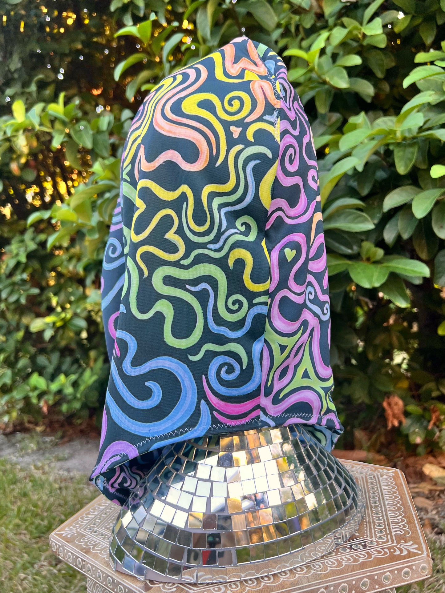 Reversible Rave Hood: "Glow" Hand-Painted Design