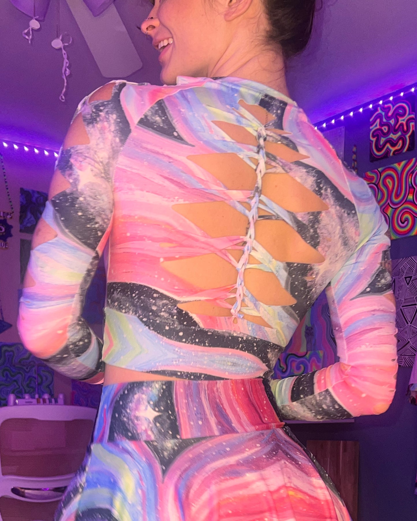 KCC x BPC "Celestial" Design Braided Long Sleeve Crop